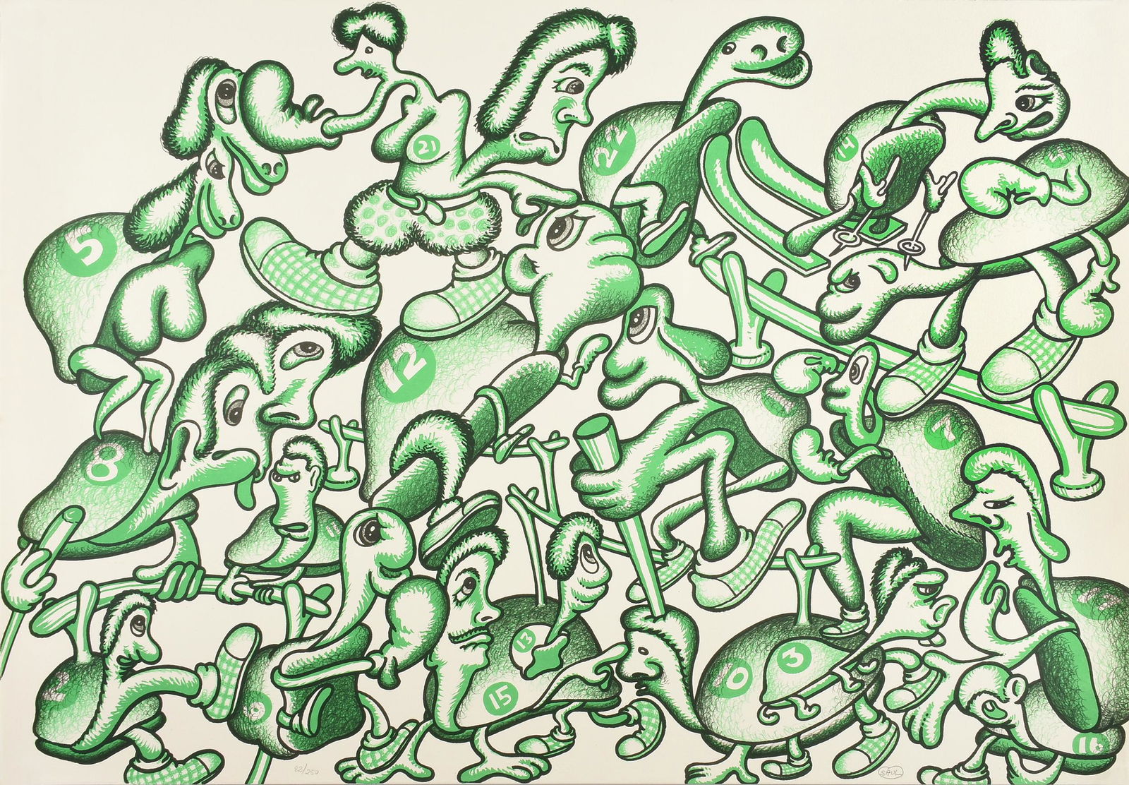 PETER SAUL (American b. 1934) A PRINT, "Olympic (1 of 10)