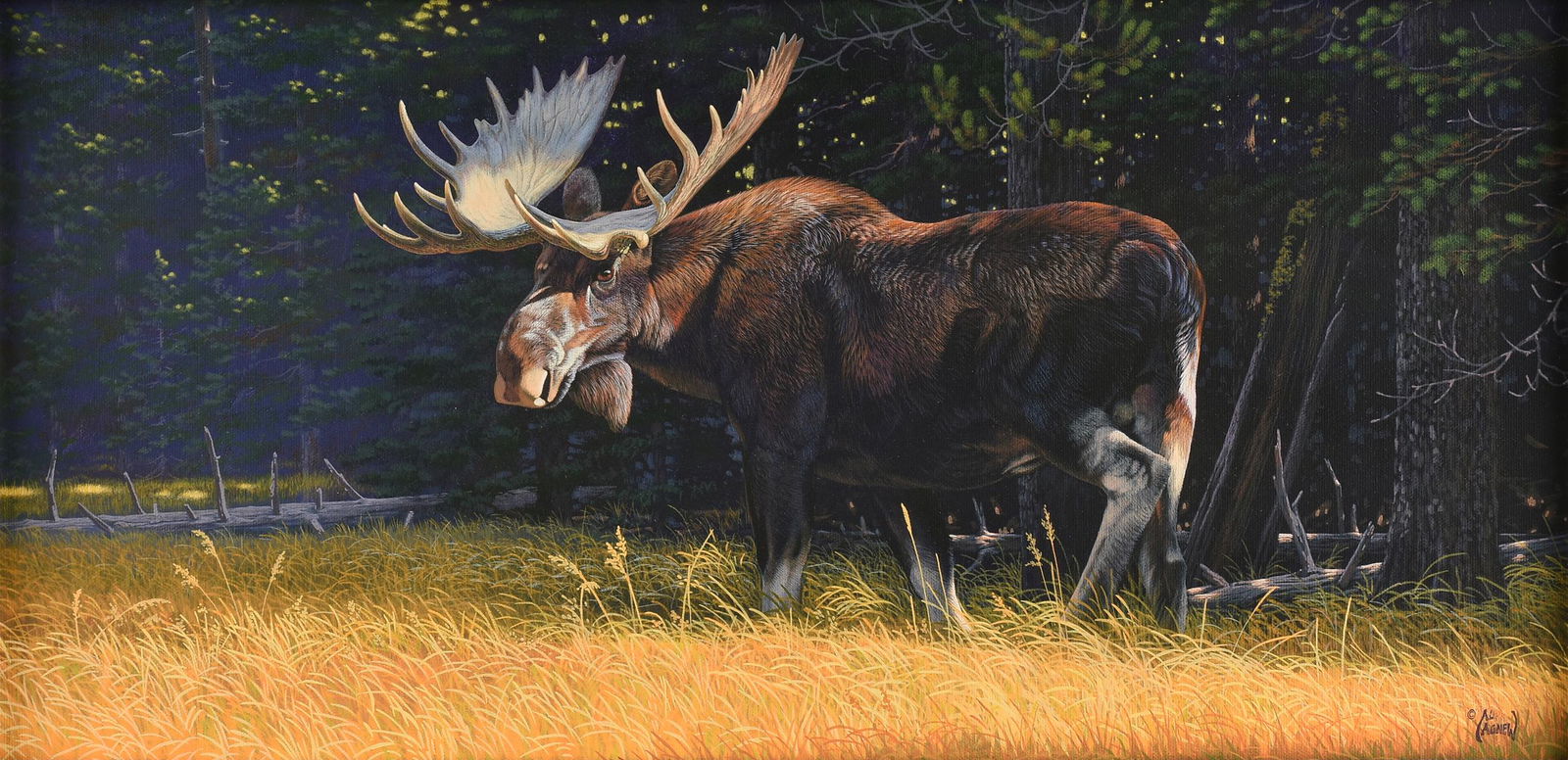 AL AGNEW (American b. 1952) A PAINTING, "Moose in (1 of 15)