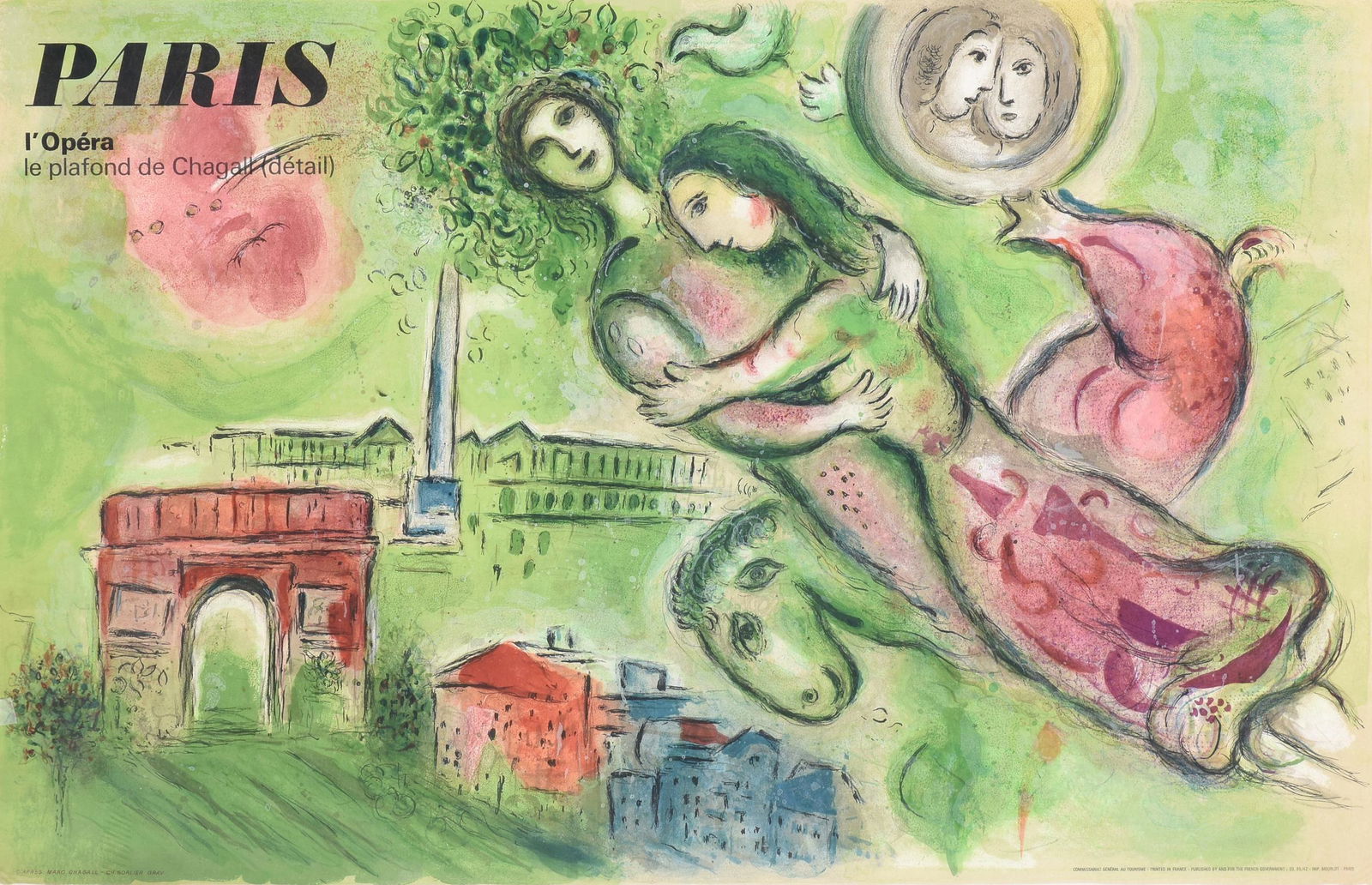 MARC CHAGALL (Russian/French 1887-1985) A PRINT, "Paris (1 of 12)