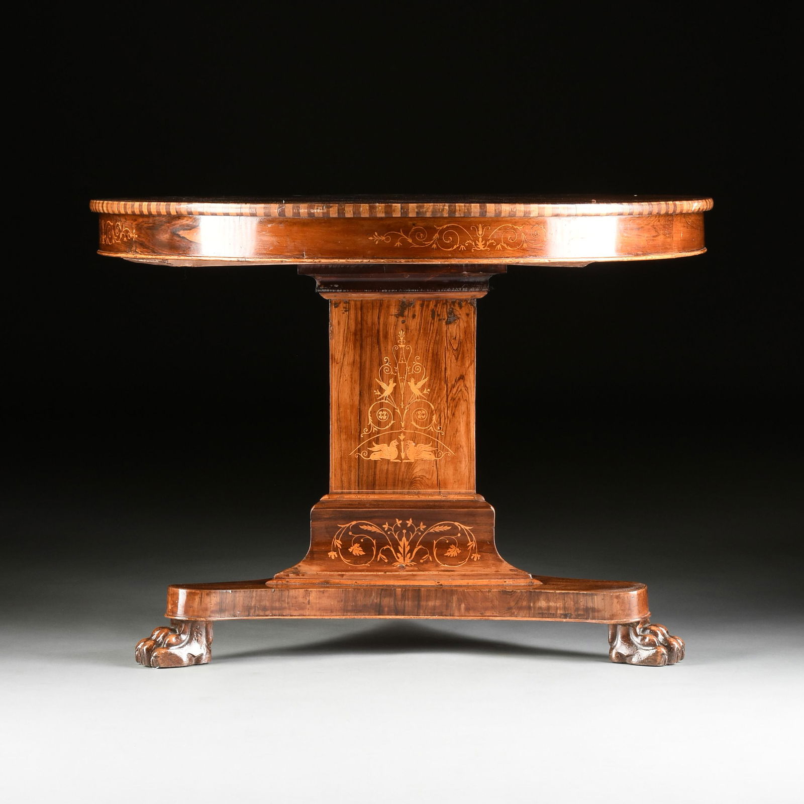 A RUSSIAN EMPIRE/BALTIC BIRCH INLAID ROSEWOOD CENTER (1 of 9)