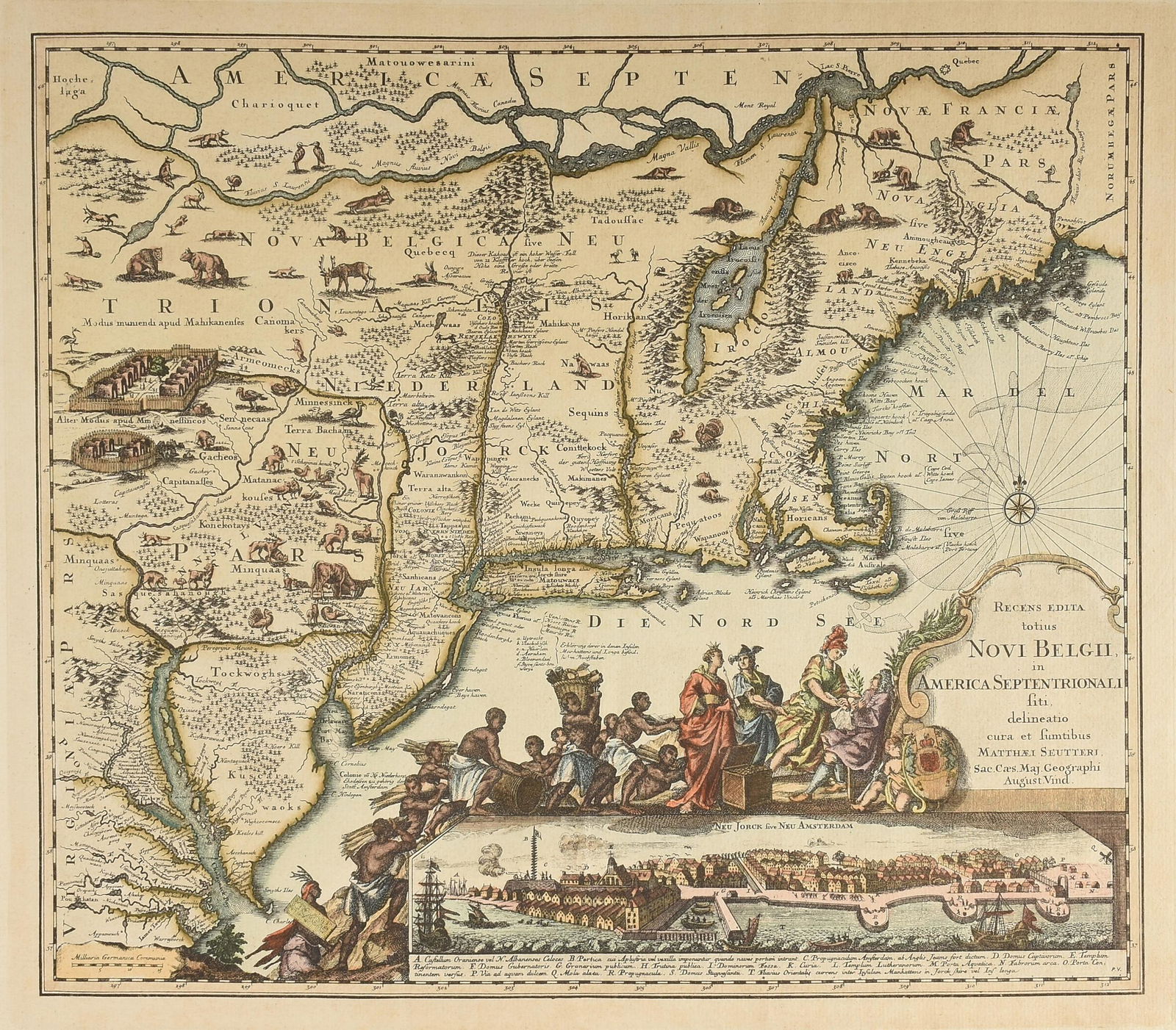 A GEORGE II MAP OF AMERICA, "Recens Edita Totius Novi (1 of 9)