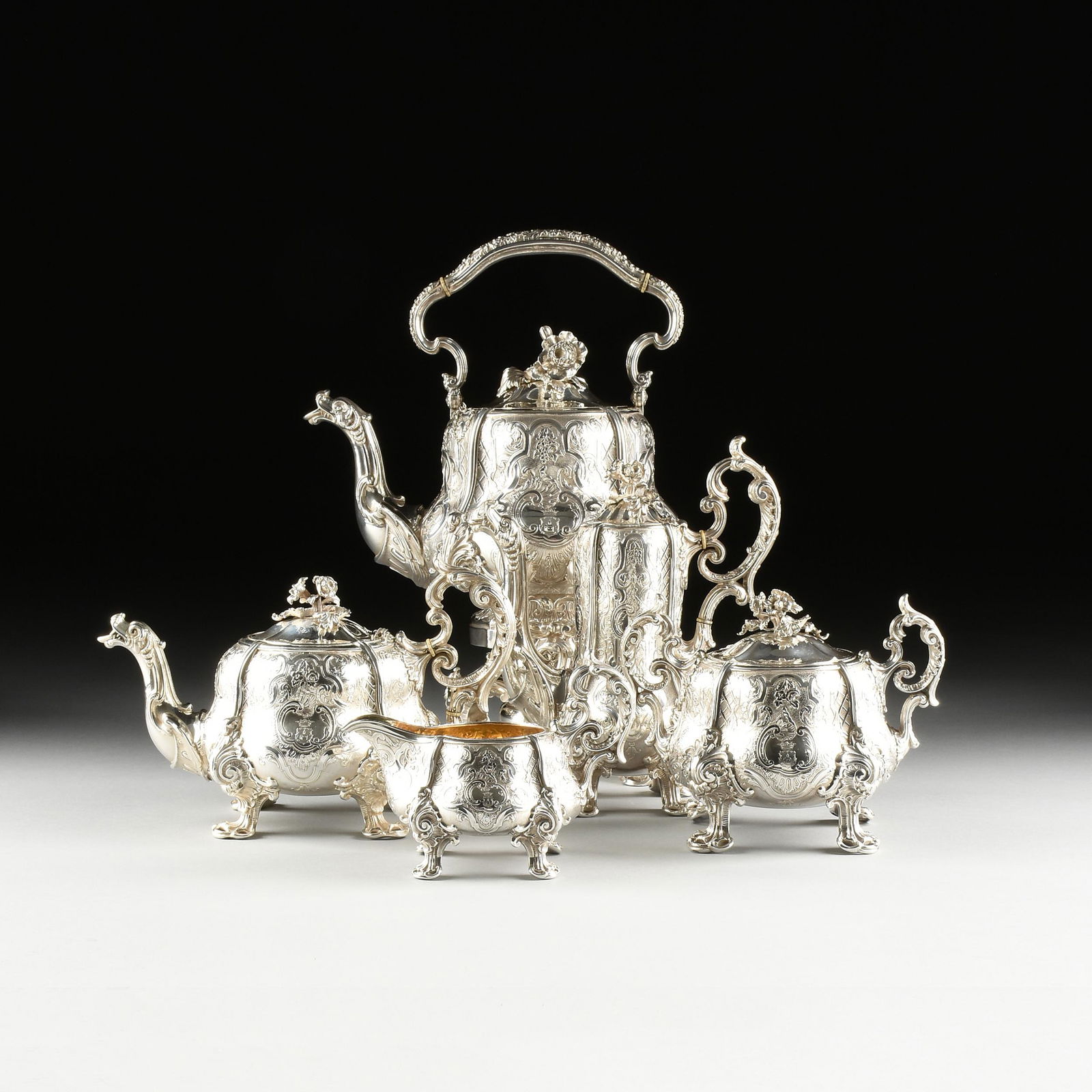 A FIVE PIECE MAISON ODIOT STERLING SILVER TEA/COFFEE (1 of 19)