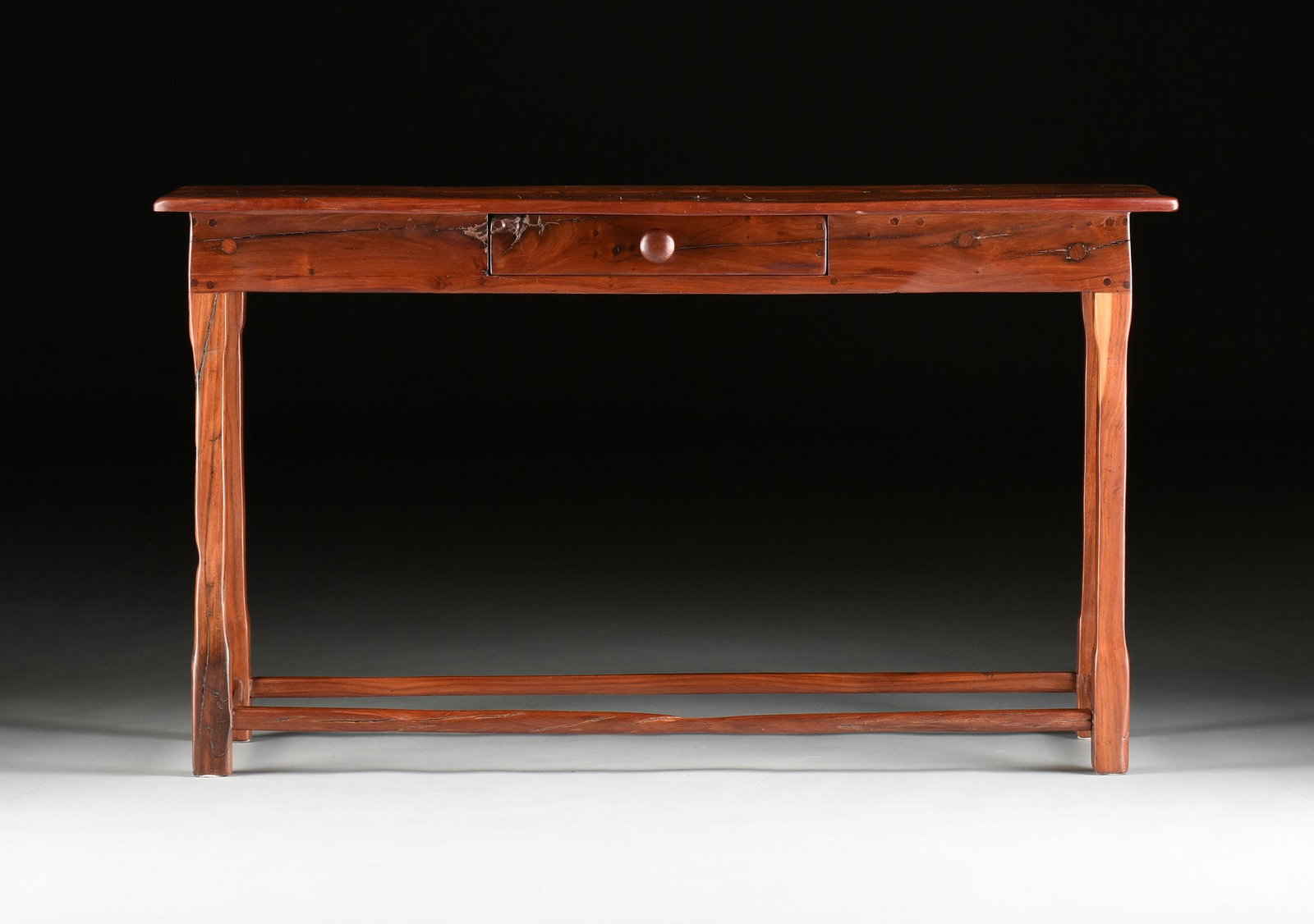 AN AFRICAN RECLAIMED BUBINGA WOOD CONSOLE TABLE, LATE (1 of 9)