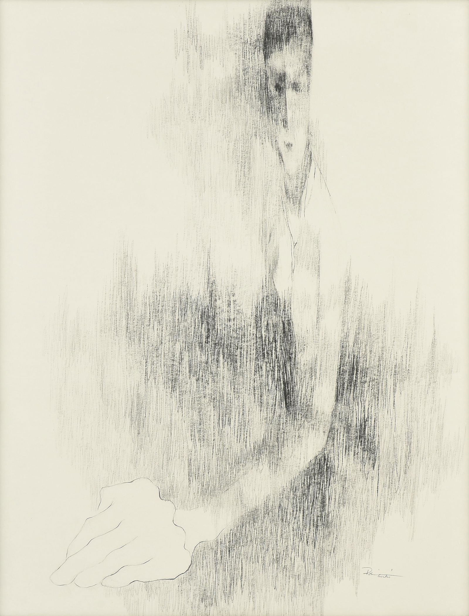 ROBIN CURTIS (American 20th Century) A DRAWING, "Female (1 of 13)