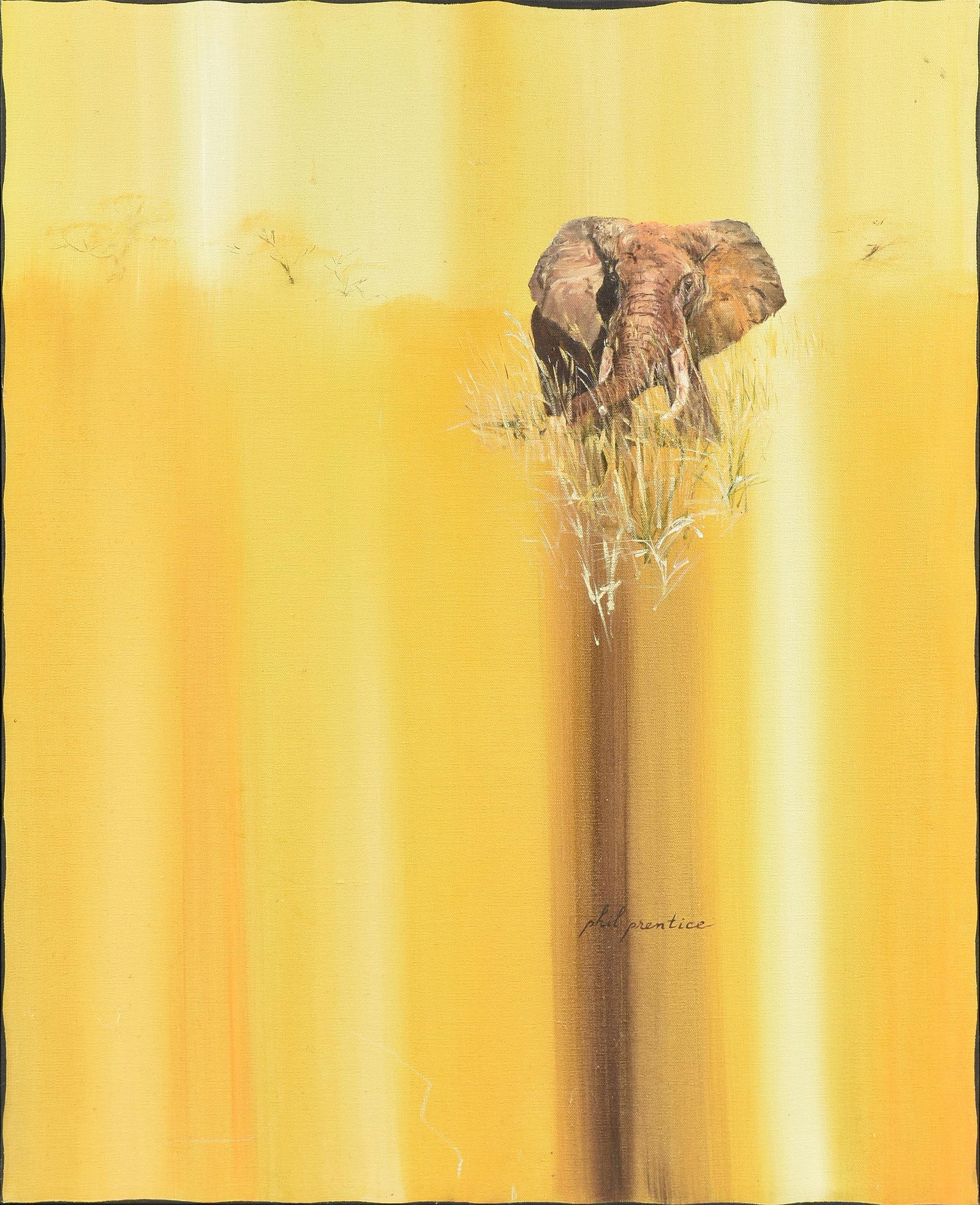 PHIL PRENTICE (American b. 1930) A PAINTING, "Elephant (1 of 12)