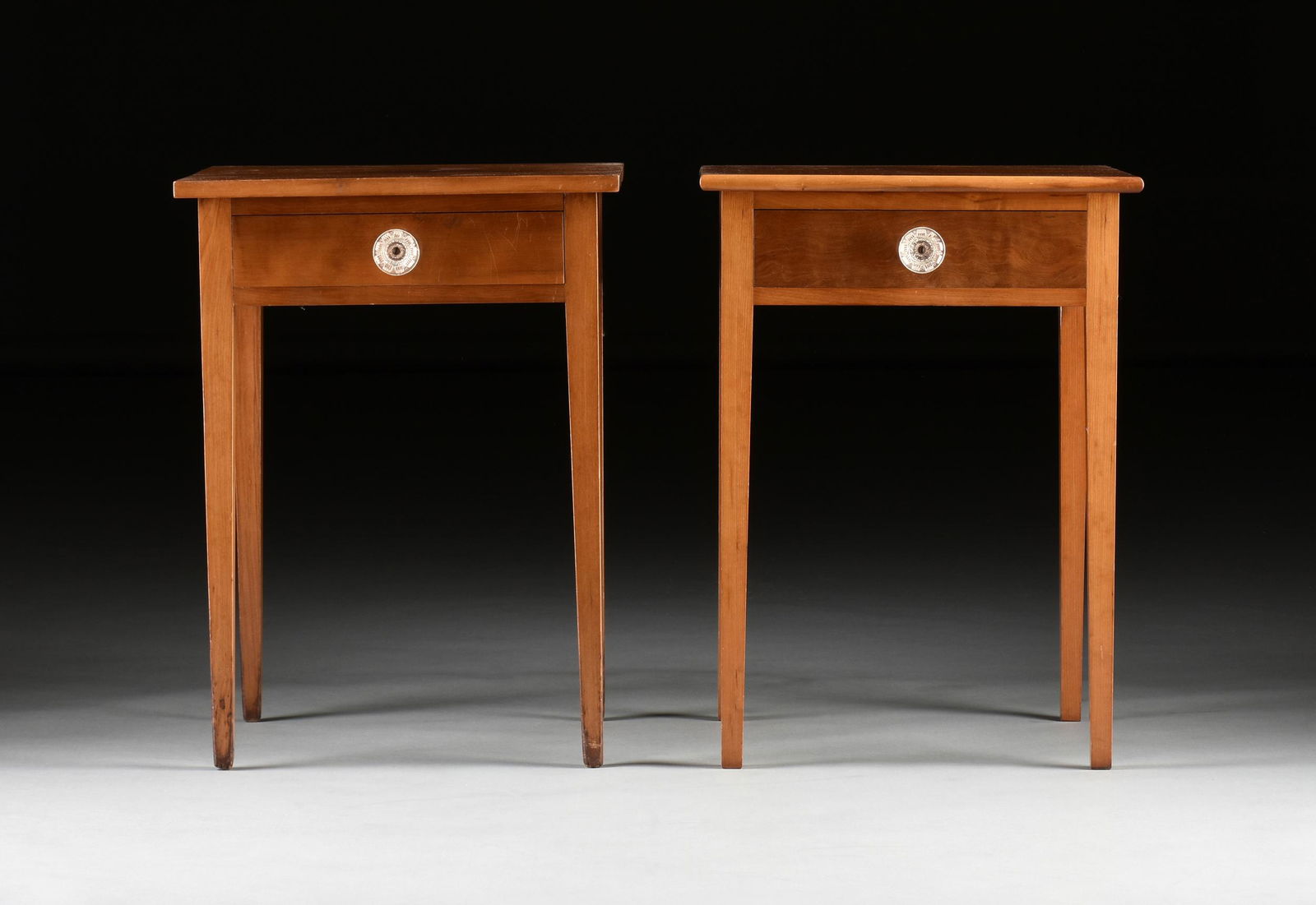 A PAIR OF FEDERAL STYLE BENCH MADE RIBBON MAPLE AND (1 of 13)