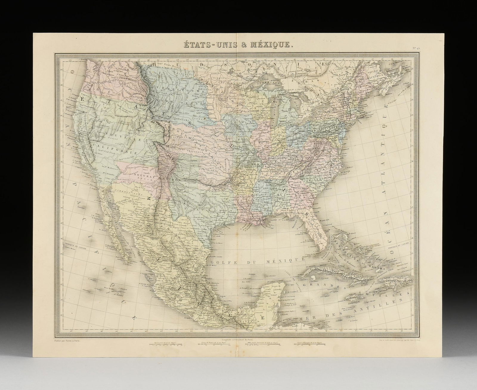 CHARLES FURNE (1794-1859) A MAP OF THE U.S. AND MEXICO, (1 of 7)