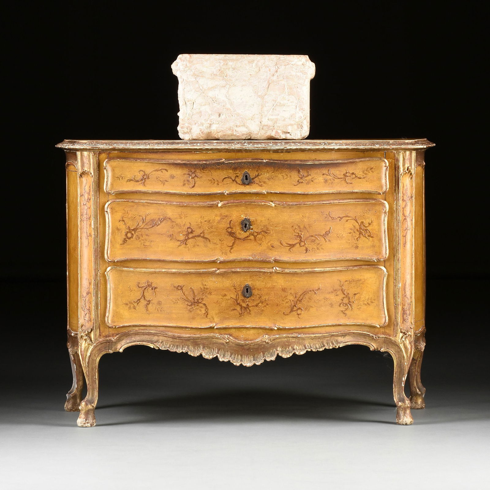 AN ITALIAN ROCOCO STYLE MARBLE AND  PAINTED WOOD (1 of 10)