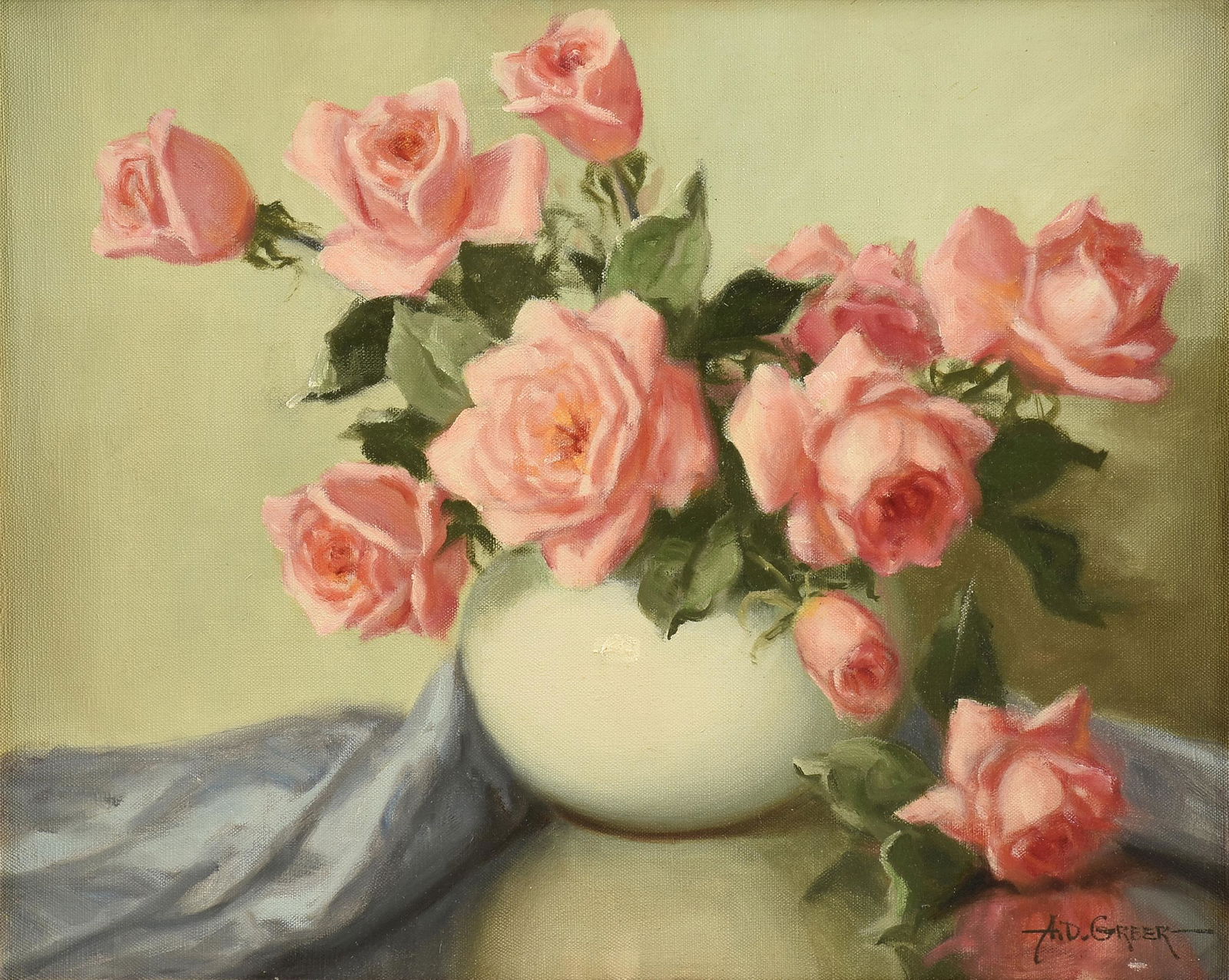 A.D. GREER (American/Texas 1904-1998) A PAINTING, "Pink (1 of 11)