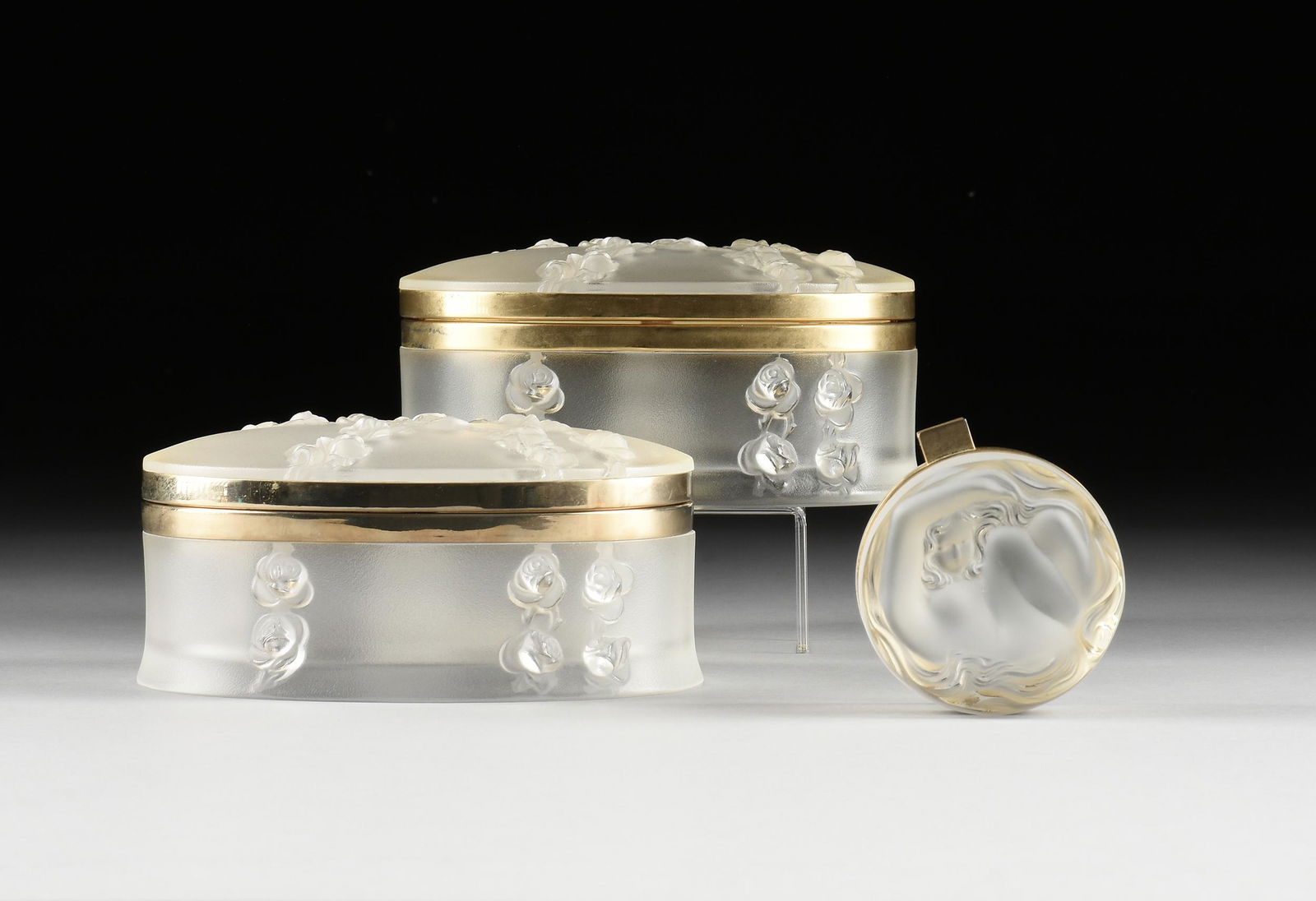 THREE LALIQUE FROSTED CRYSTAL BOXES, COPPELIA / DAPHNE (1 of 9)