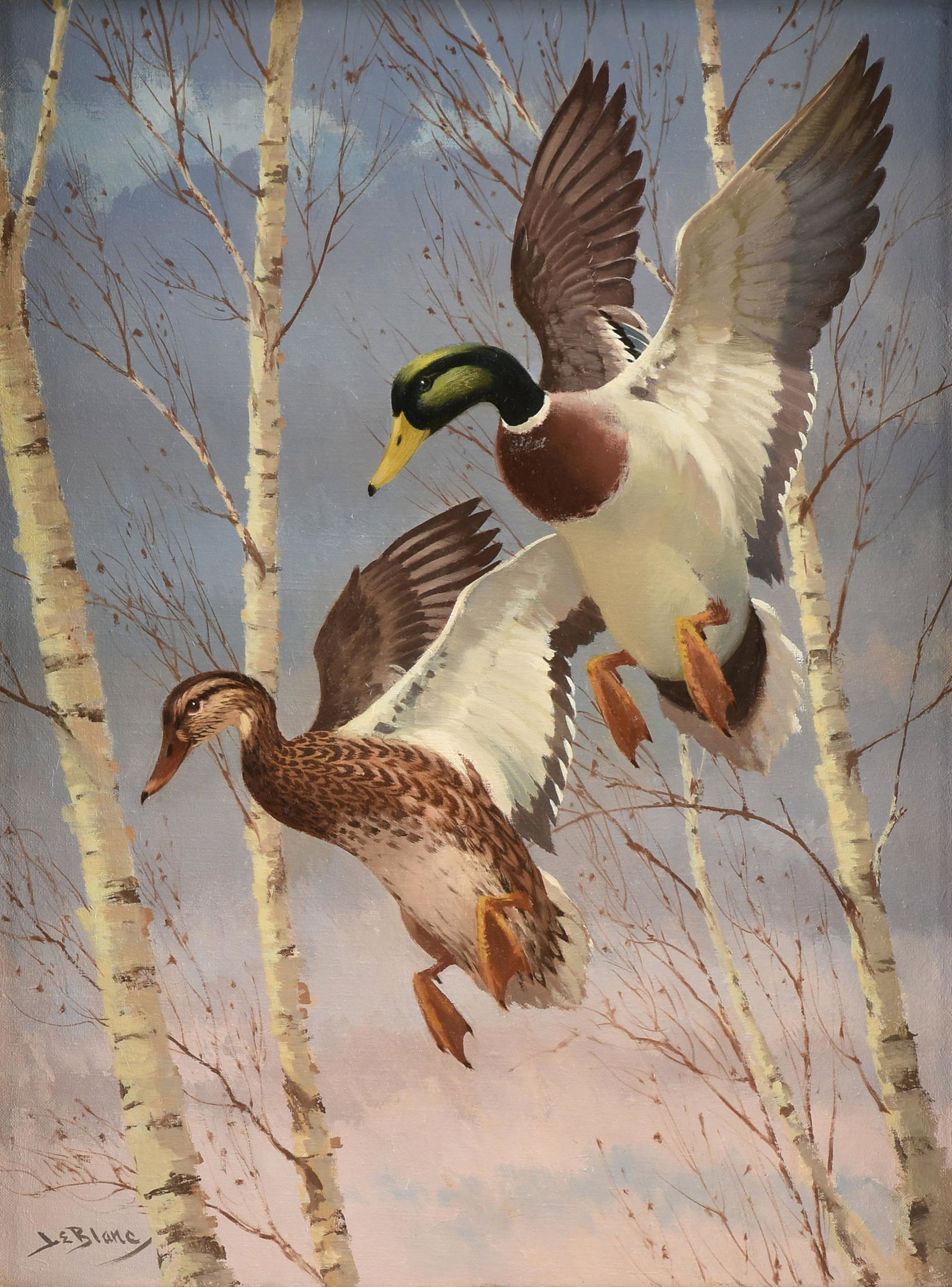 LEE LEBLANC (American 1913-1988) A PAINTING, "Mallards (1 of 11)
