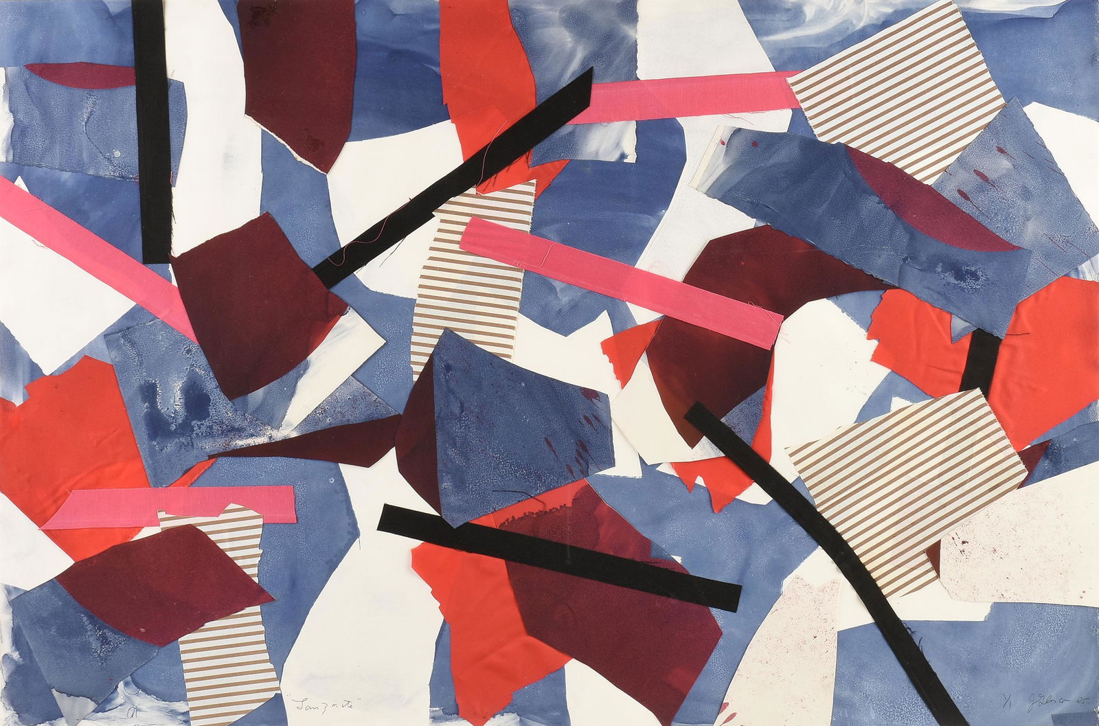 JOSEPH GLASCO (American 1925-1996) A MONOTYPE COLLAGE, (1 of 15)