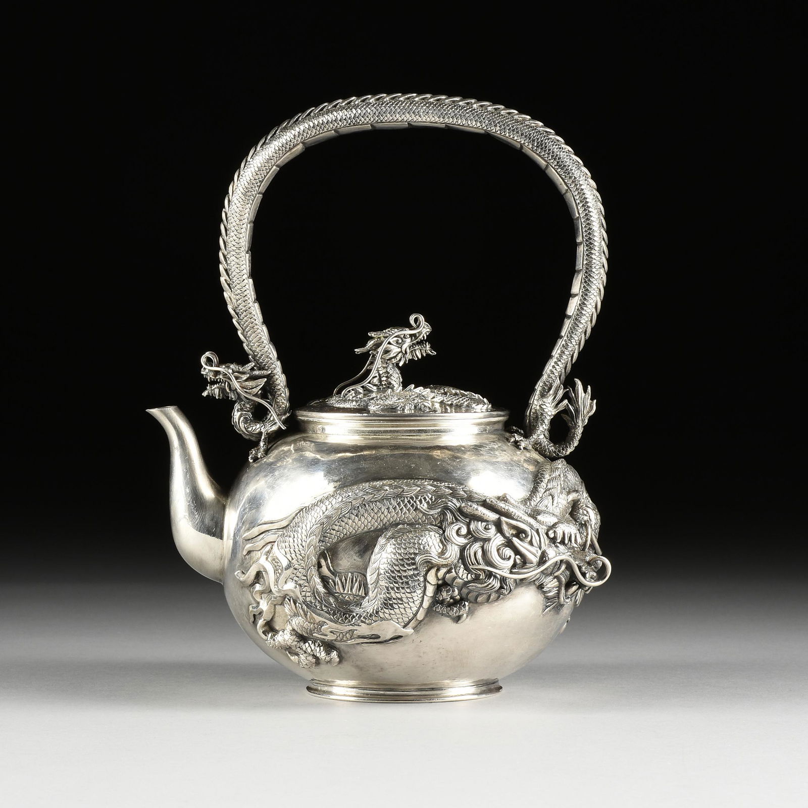 A JAPANESE NOMURA "WRITHING DRAGON" REPOUSSÉ (1 of 11)