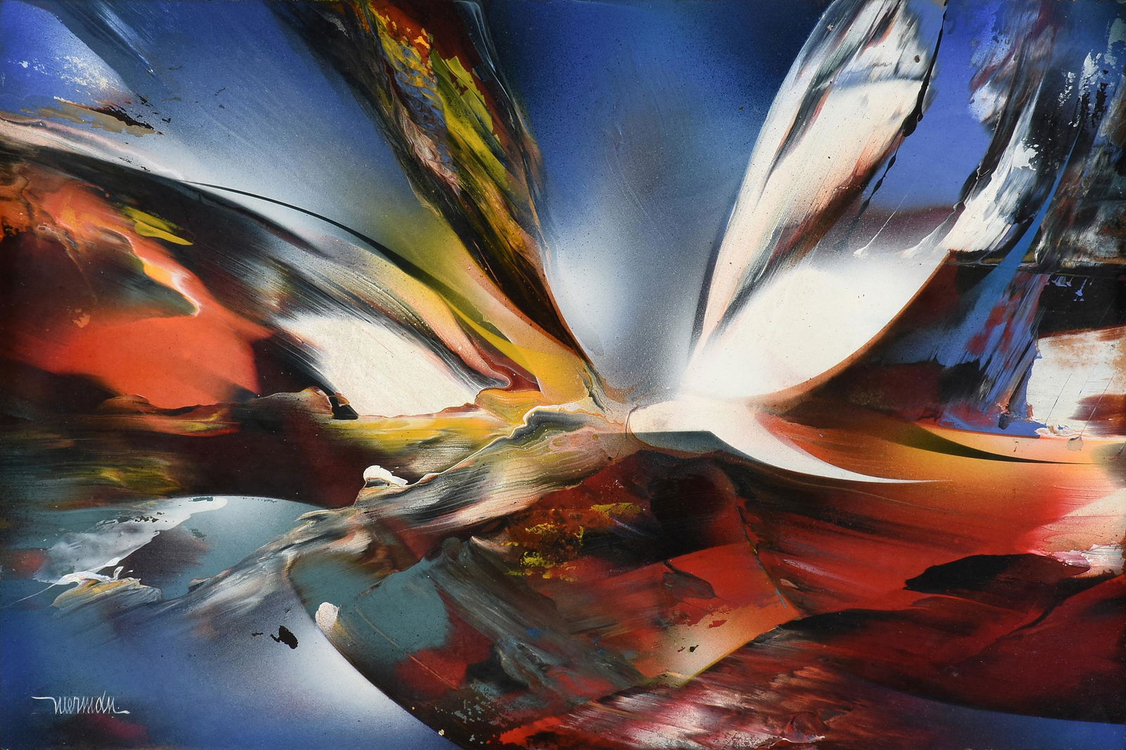 LEONARDO NIERMAN (Mexican b. 1932) A PAINTING, "Aurora (1 of 9)