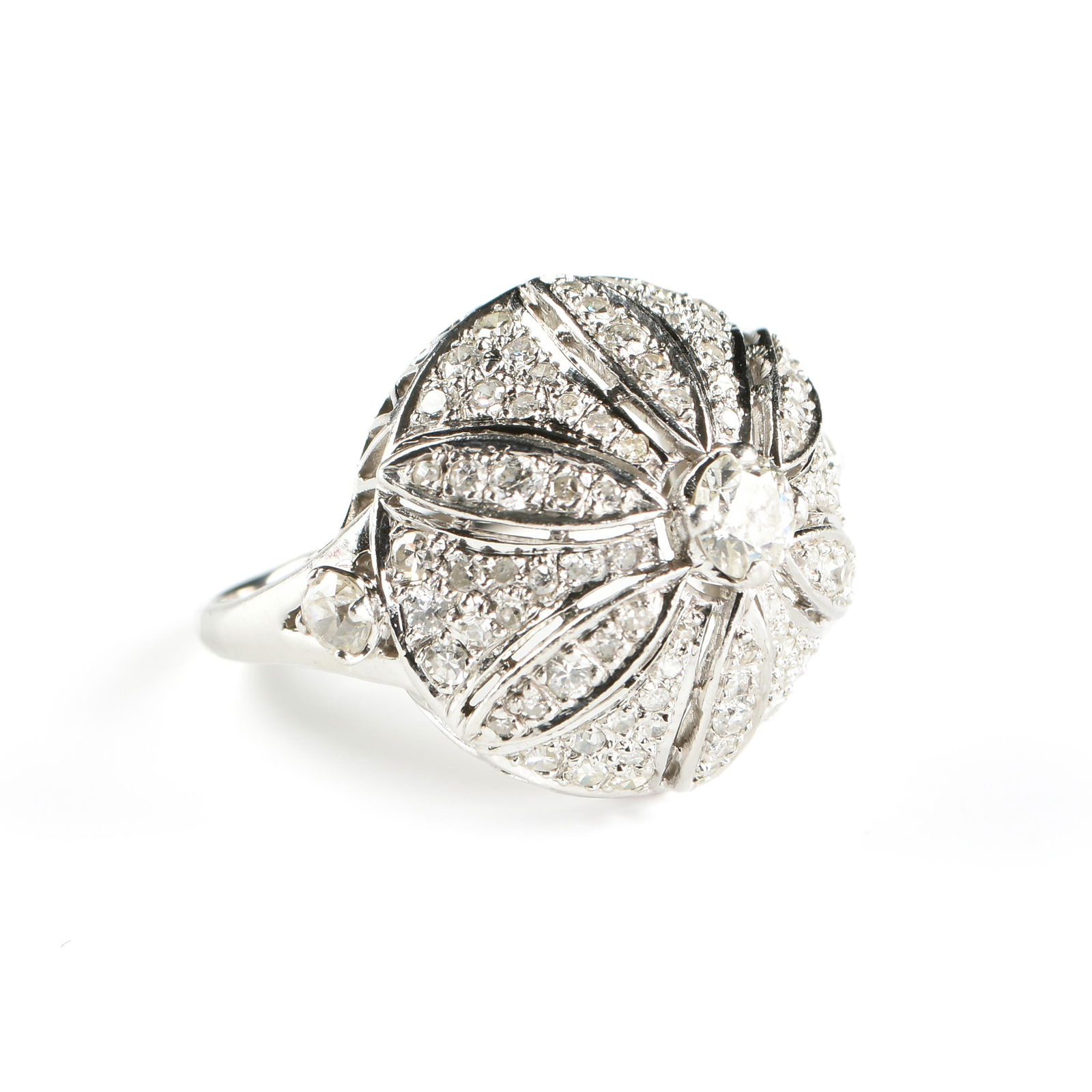 AN ART DECO PLATINUM, DIAMOND DOME FLORET LADY'S (1 of 3)