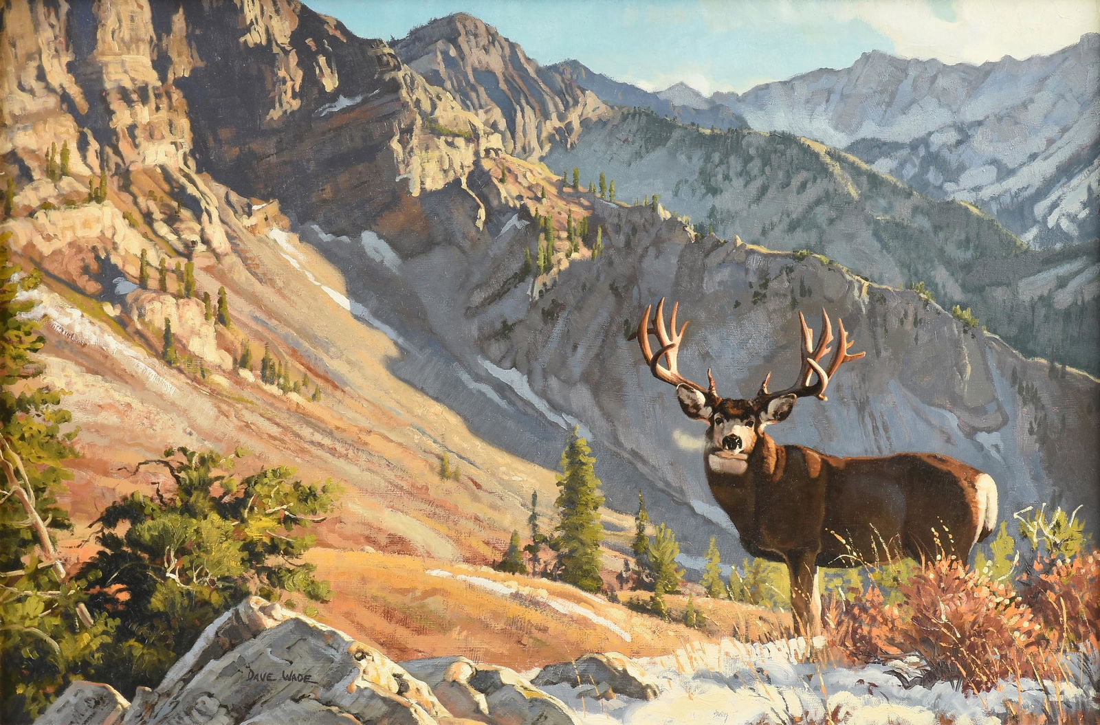 DAVE WADE (American 1952-2019) A PAINTING, "Mule Deer (1 of 14)