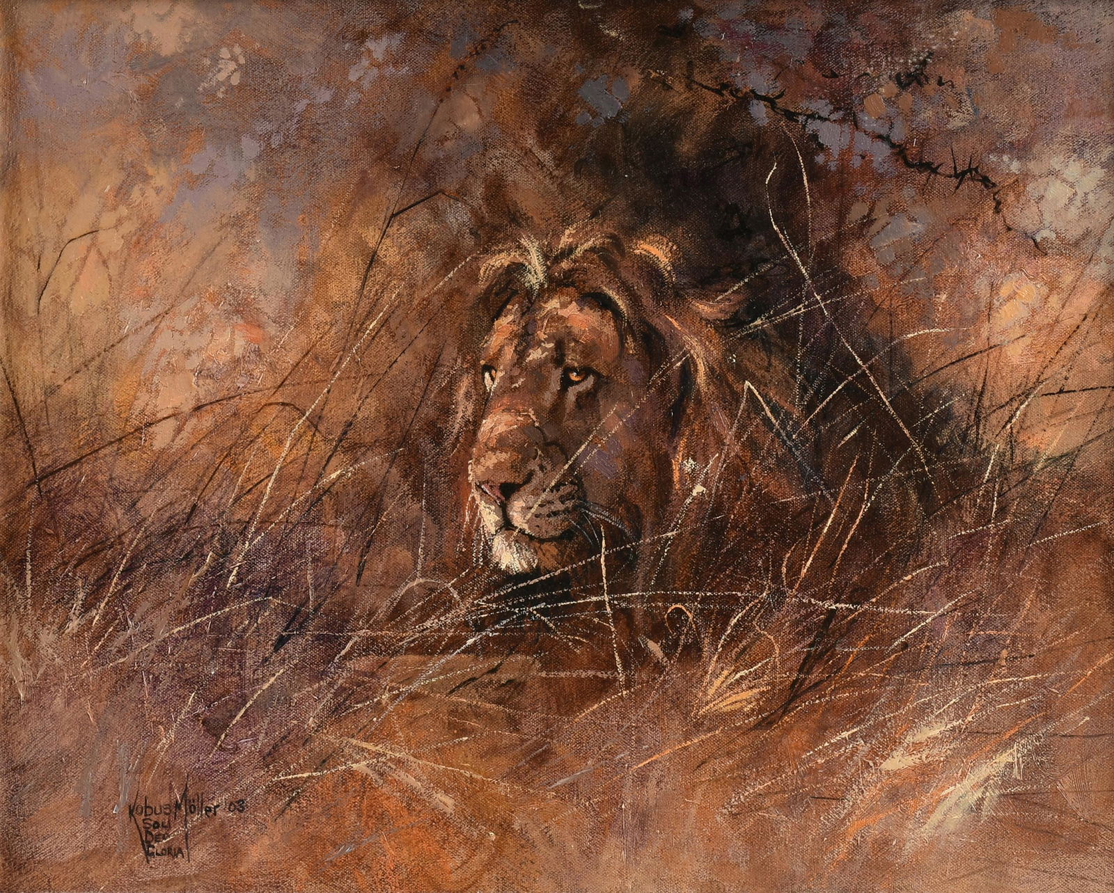 KOBUS MÖLLER (African b. 1949) A PAINTING, "Thorny (1 of 12)