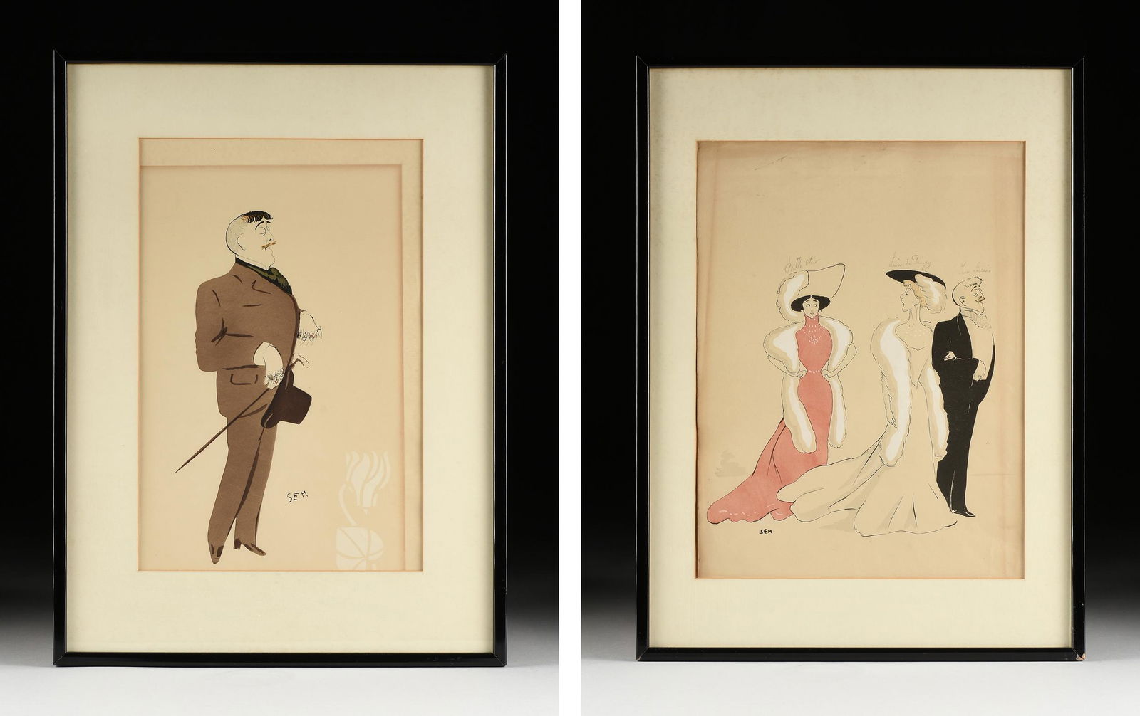 SEM GEORGE GOURSAT (French 1863-1934) TWO PRINTS, BELLE ÉPOQUE CARICATURES, (1 of 19)
