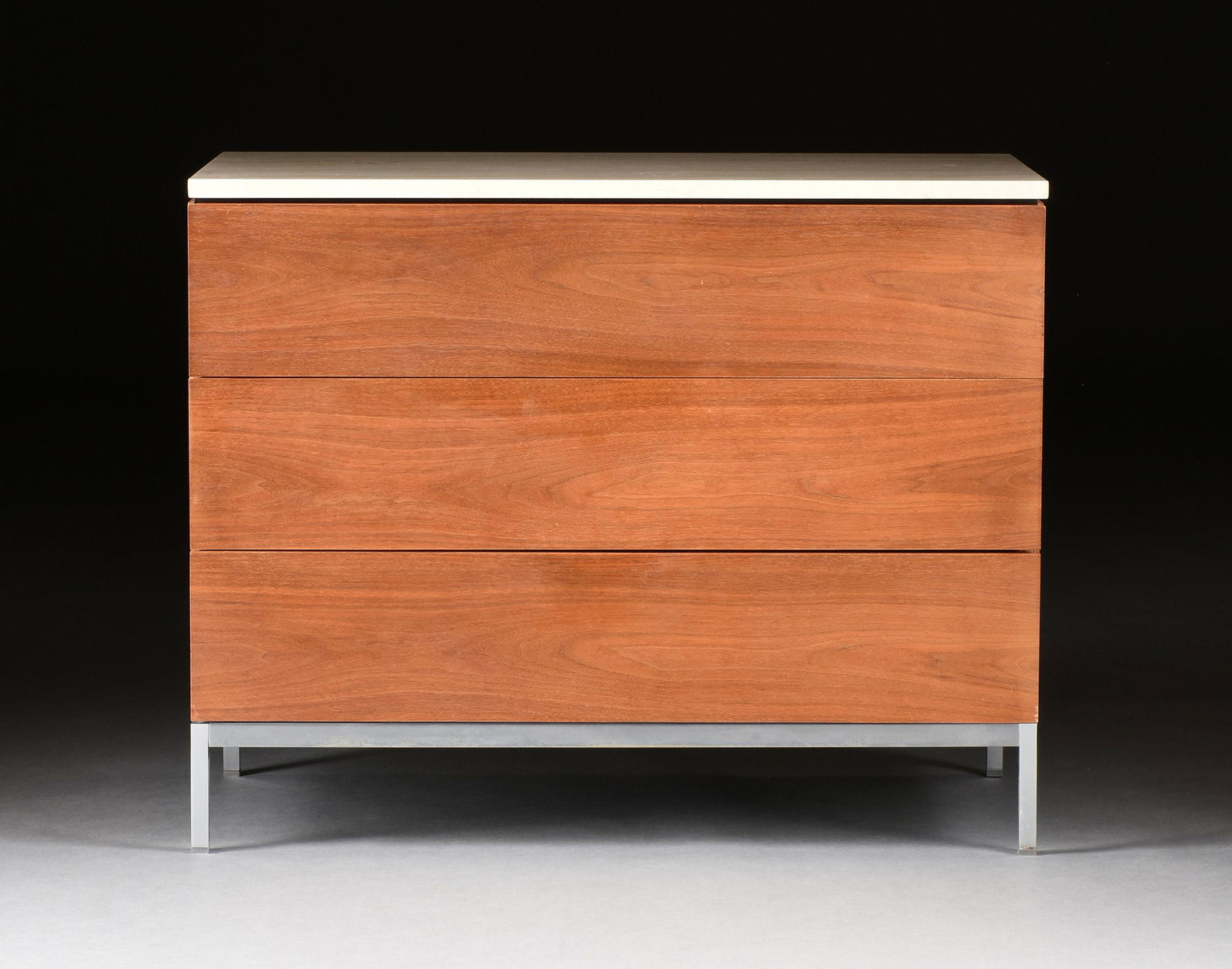 FLORENCE KNOLL (American 1917-2019) A MARBLE TOPPED TEAK CHEST OF DRAWERS, FOR KNOLL, LABELED, MID (1 of 10)
