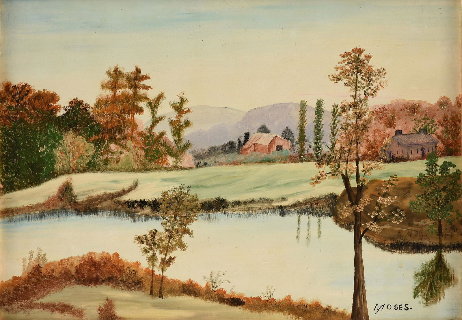 ANNA MARY ROBERTSON 'GRANDMA MOSES' (American 1860-1961) A PAINTING, "So Restful," AUGUST 16, 1946, (1 of 13)
