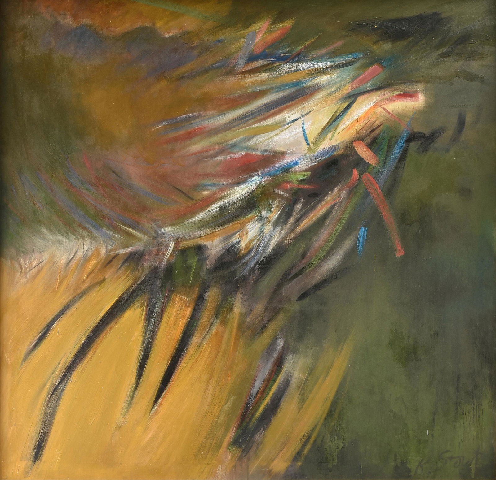 RICHARD STOUT (American/Texas 1934-2020) A PAINTING, "Seiche," 1957, (1 of 20)