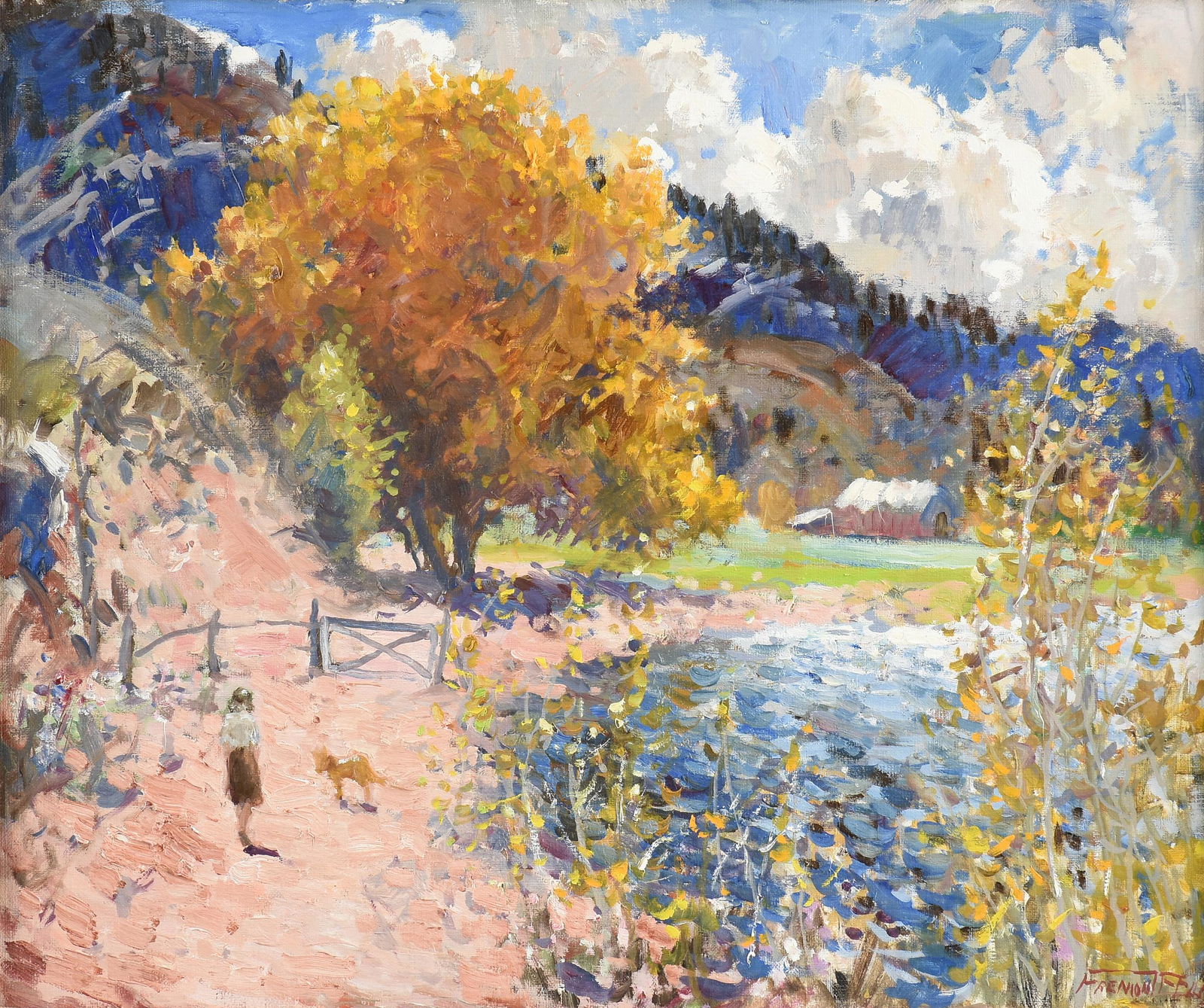 FREMONT ELLIS (American 1897-1985) A PAINTING, "The Gold of Autumn," (1 of 12)