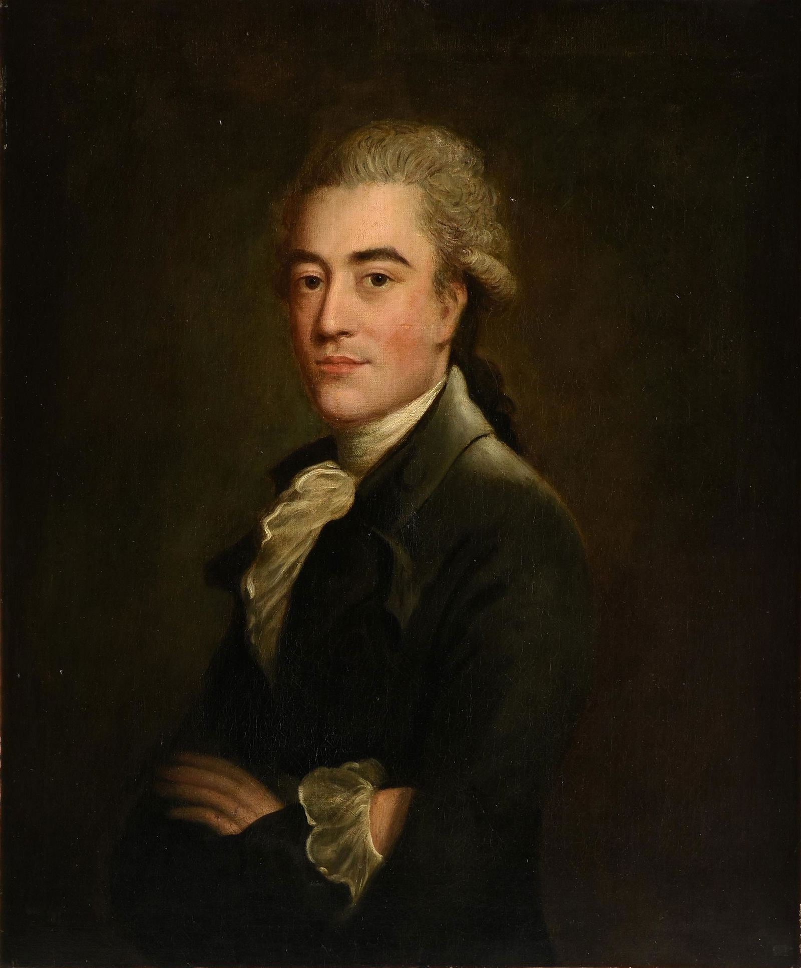 attributed to THOMAS GAINSBOROUGH (English 1727-1788) A PAINTING, "Portrait of a Young Gentleman," (1 of 8)