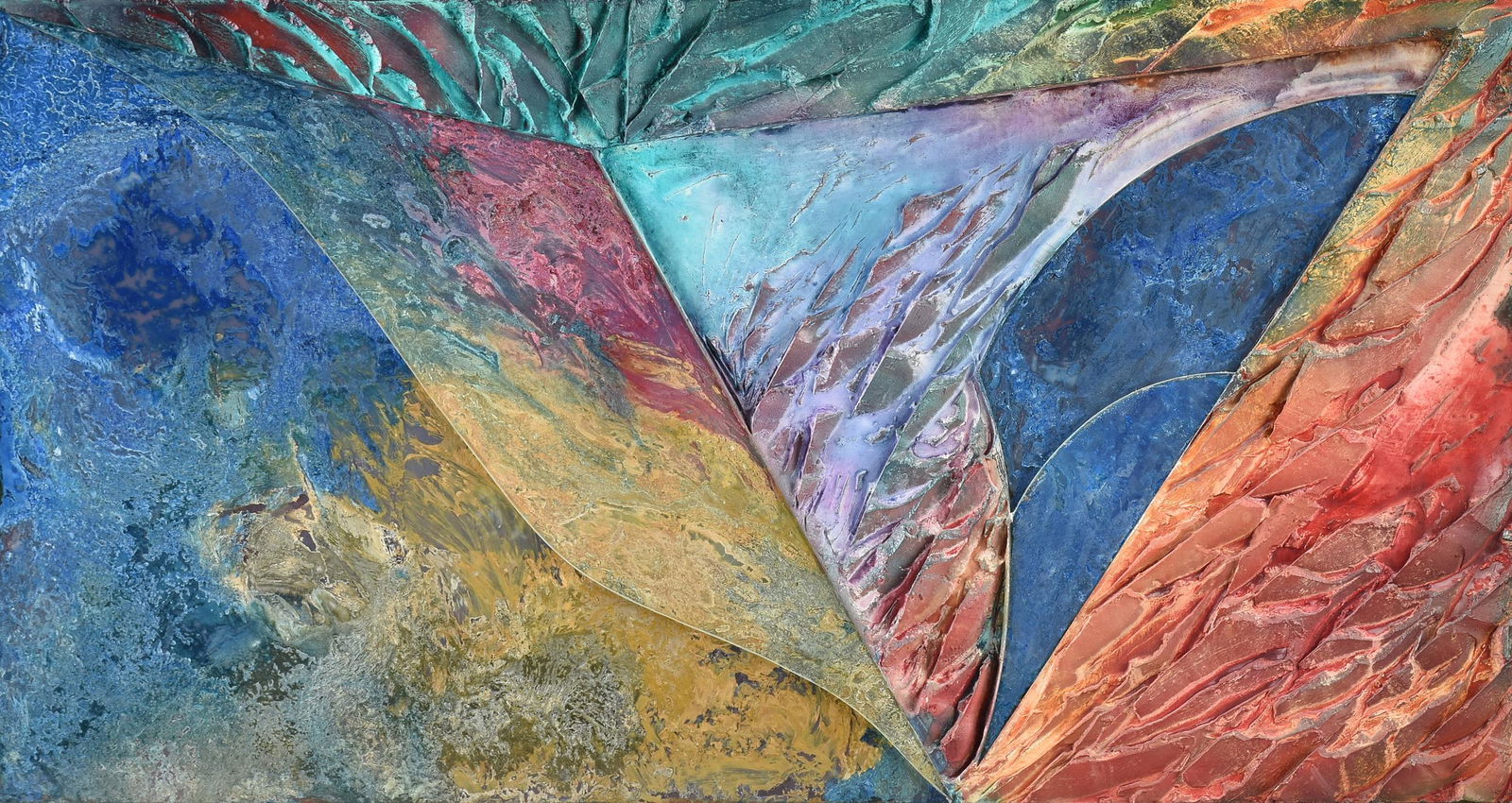 LADDIE JOHN DILL (American b. 1943) A PAINTED WALL HANGING, "Untitled," 2003, (1 of 14)