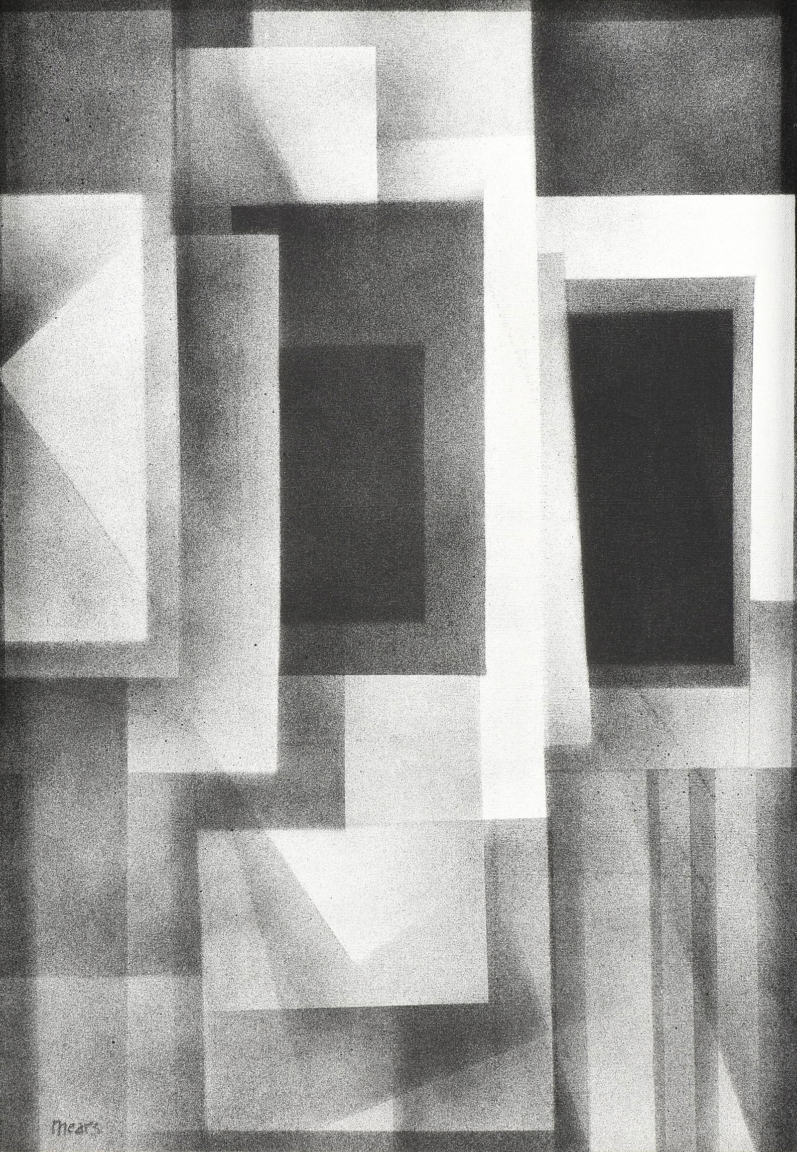 HERBERT MEARS (American/Texas 1923-1999) A PAINTING, "Forms in Space, No. 1," 1969, (1 of 11)