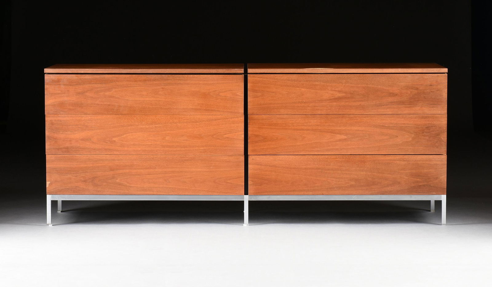 FLORENCE KNOLL (American 1917-2019) SIX DRAWER TEAK DOUBLE CHEST CREDENZA, (1 of 11)