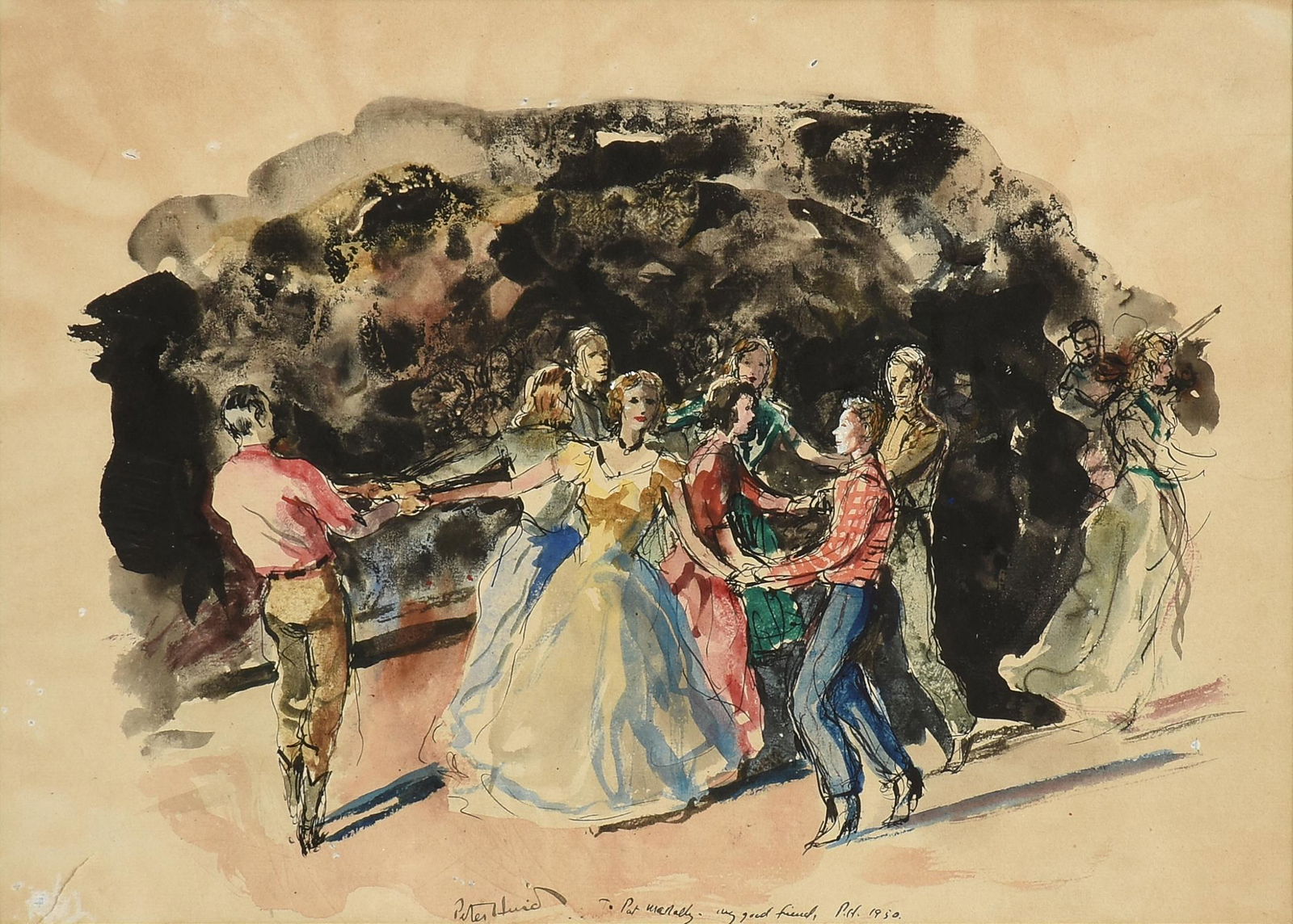 PETER HURD (American 1904-1984) A PAINTING, "The Dance," 1950, (1 of 8)