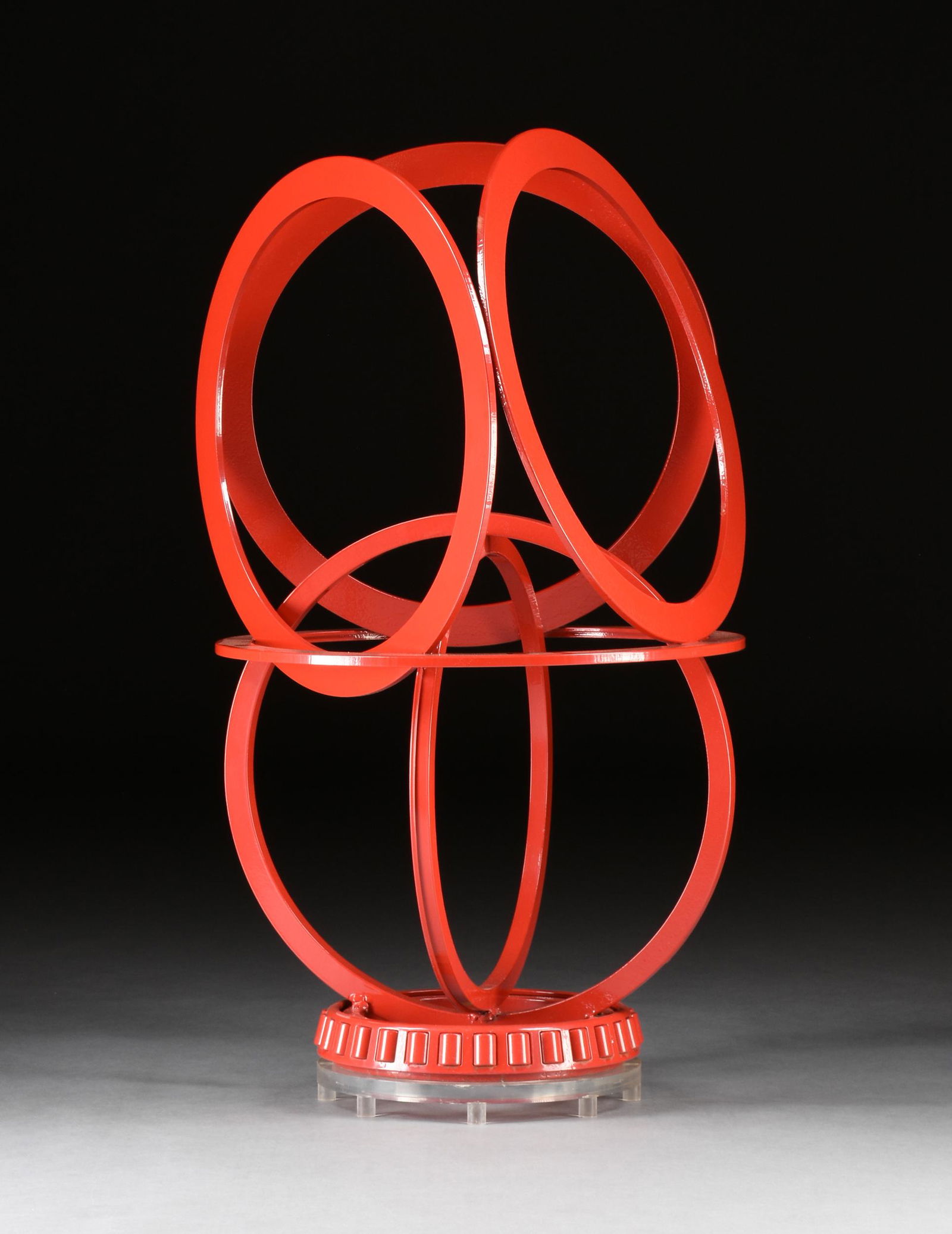 IRVING GLASS (American/Texas 1913-1995) A SCULPTURE, "Red World," 1979, (1 of 3)