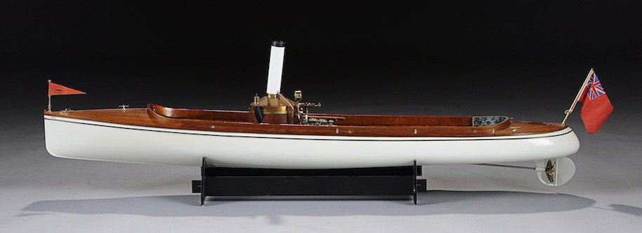 1:10 SCALE: A FINE MARTIN, HOWES AND BAYLIS STEAM : 1:10 SCALE: A FINE MARTIN, HOWES AND BAYLIS STEAM POWERED REMOTE CONTROL LAUNCH POWERED BY A fired boiler and double acting twin cylinder, reversing engine. All necessary pipe work is already bent to 
