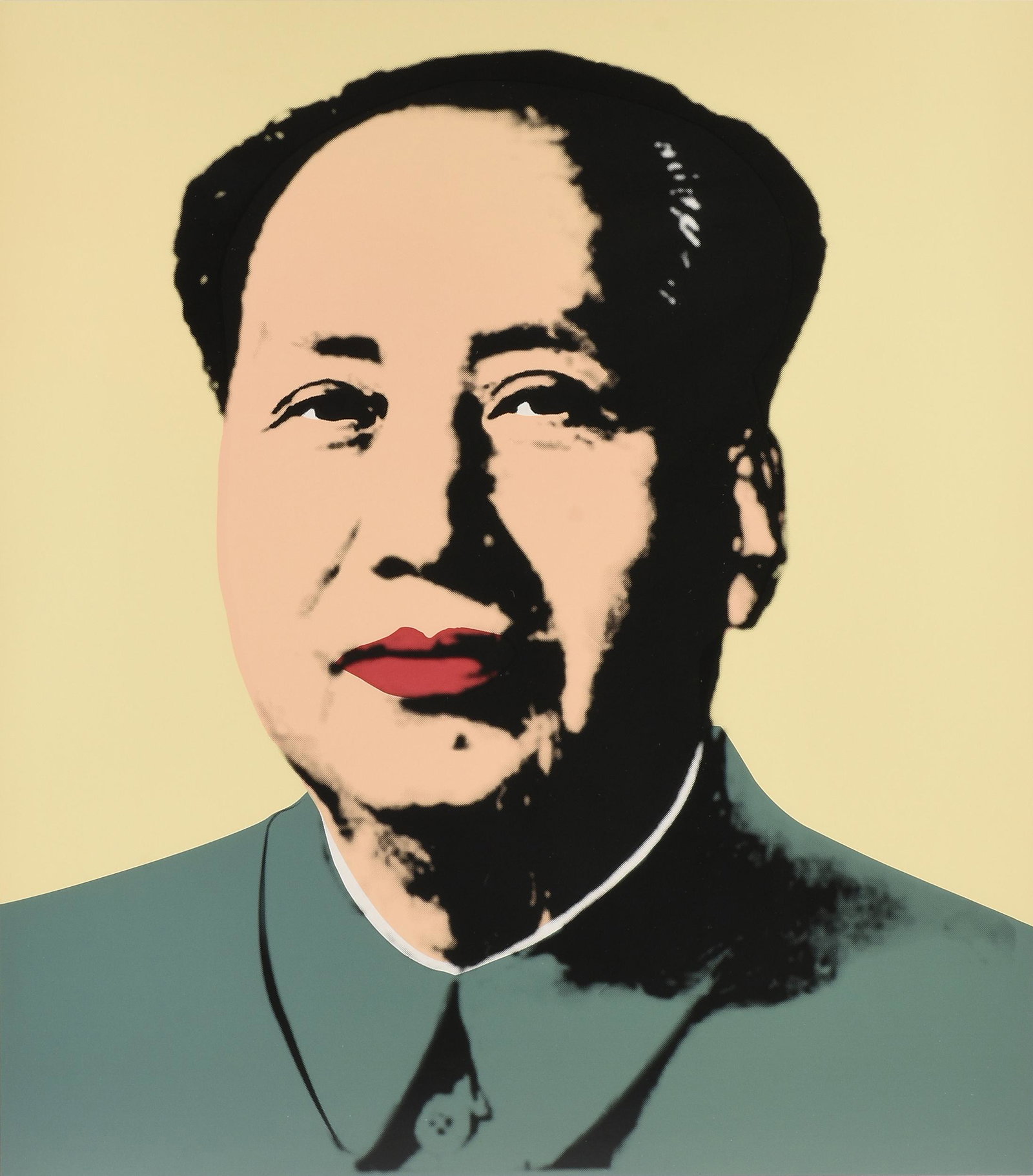 SUNDAY B. MORNING after ANDY WARHOL (American 1928-1987) A PRINT, "Mao-Yellow," LATE 20TH/21ST: SUNDAY B. MORNING after ANDY WARHOL (American 1928-1987) A PRINT, "Mao-Yellow," LATE 20TH/21ST CENTURY, silkscreen on card, published and printed by Sunday B. Morning; 33 1/4'' x 29 1/4'', framed 37''