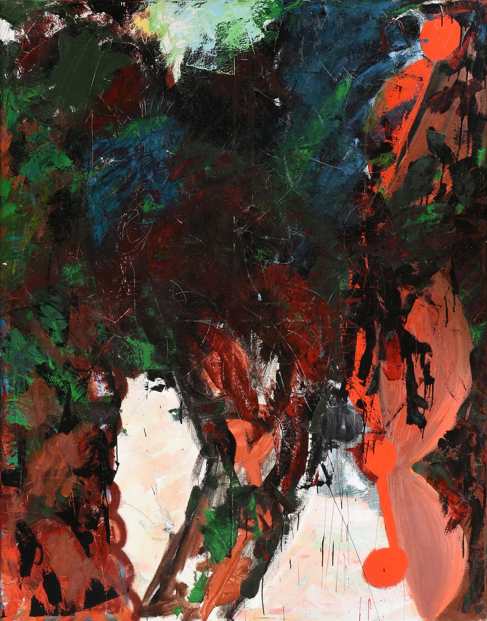 DICK WRAY (American 1933-2011) A PAINTING, "Spanish Dancer," 1985,: DICK WRAY (American 1933-2011) A PAINTING, "Spanish Dancer," 1985, oil on canvas, verso signed and dated in paint on canvas, verso "Dick Wray '85," titled and dated in pencil, "Spanish Dancer," and wi