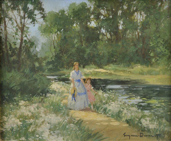 SUZANNE DEMAREST (French 1900-1985) A PAINTING, "Un: SUZANNE DEMAREST (French 1900-1985) A PAINTING, "Un beau matin," oil on canvas, signed L/R. 15 1/4" x 18". Framed.