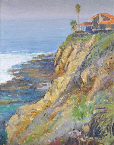 CURT WALTERS (American b. 1950) A PAINTING, "Lagun: CURT WALTERS (American b. 1950) A PAINTING, "Laguna Beach," oil on panel, signed L/R. 14" x 11" Framed.