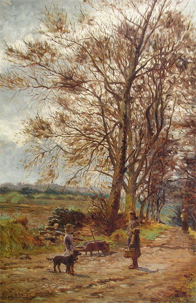 JOSEPH HENRY SHARP (American 1859-1953) A painting: JOSEPH HENRY SHARP (American 1859-1953) A painting, "Wooded Landscape," oil on canvas, signed and dated 1882. 24" x 16". Framed.