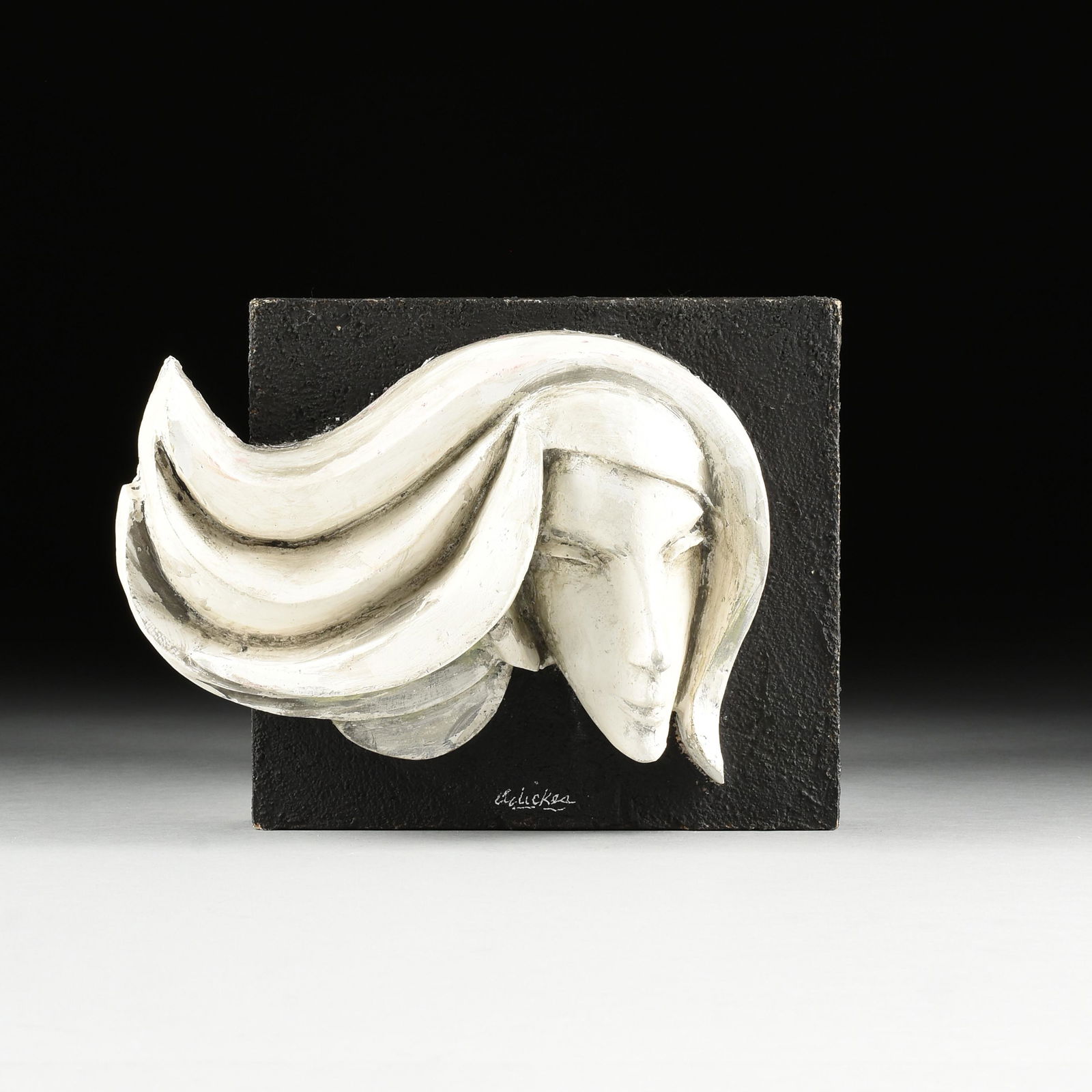 DAVID ADICKES (American/Texas b. 1927) A WALL RELIEF SCULPTURE, "Chelsea," 2019,: DAVID ADICKES (American/Texas b. 1927) A WALL RELIEF SCULPTURE, "Chelsea," 2019, oil and mixed media on a wooden support, signed L/C, "Adickes," also signed and dated on reverse, "Adickes 2019." Heigh