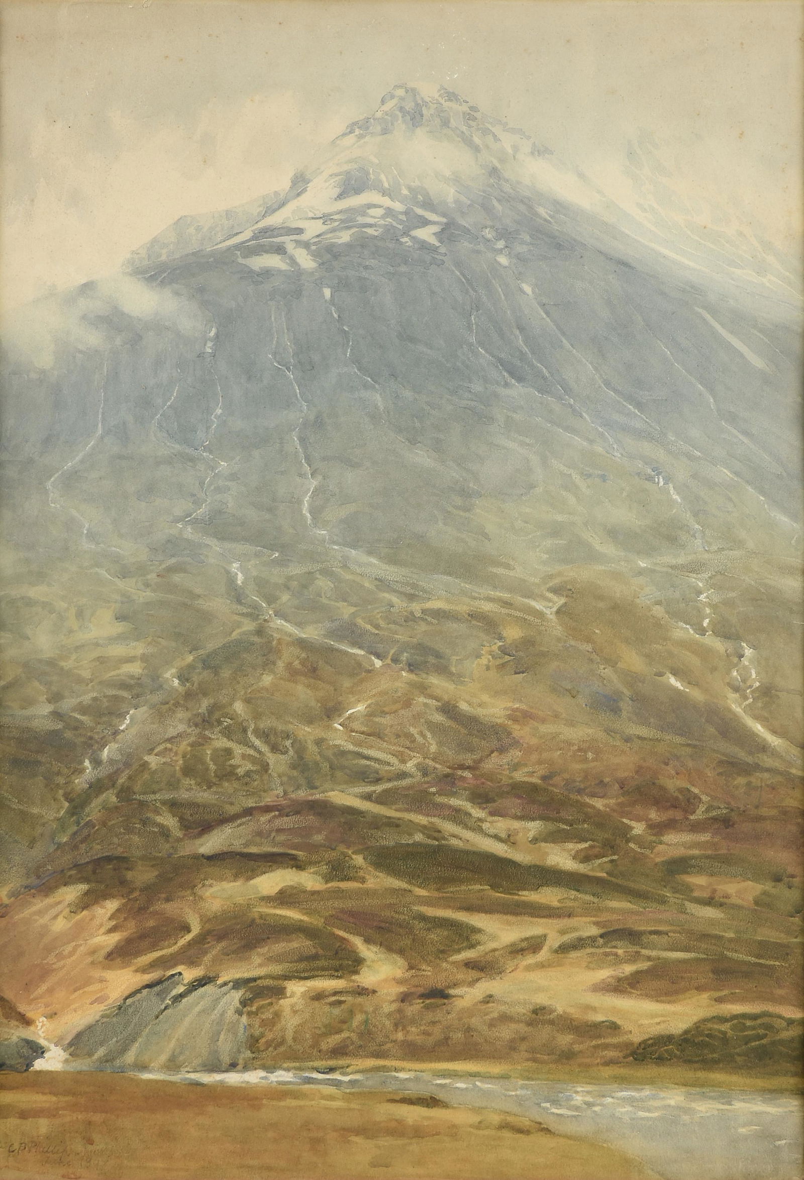 COLIN BENT PHILLIP R.W.S., R.S.W. (English 1855-1932) A PAINTING, "Buachaille," PROBABLY SCOTLAND, (1 of 16)