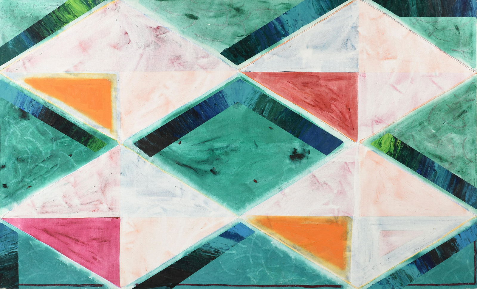 MICHAEL TICHANSKY (American/Texas 20th Century) A PAINTING, "Geometric Abstract," CIRCA 1980, (1 of 14)
