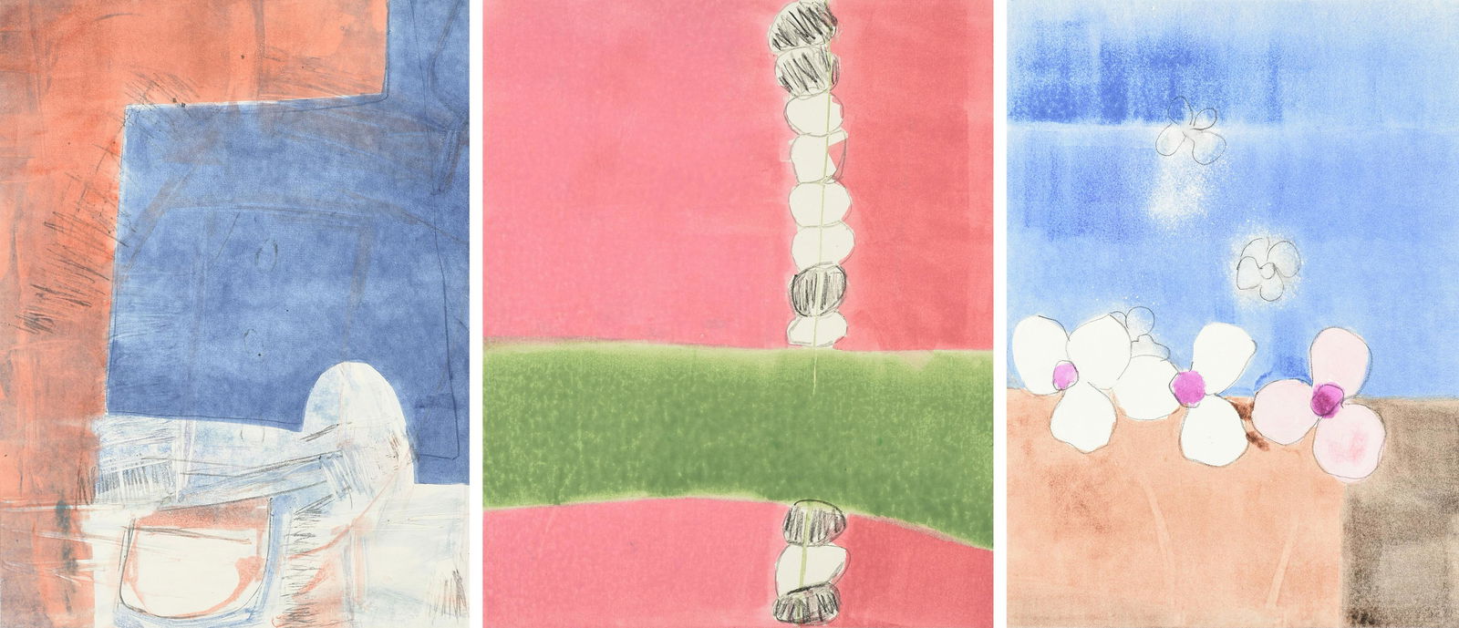 JANET LIPPINCOTT (American 1918-2007) FOUR MONOPRINTS, CIRCA 1989, (1 of 17)