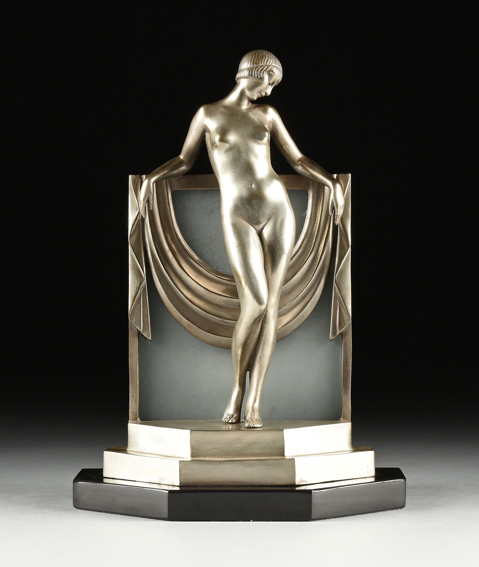 PIERRE LE FAGUAYS (French 1892-1962) A SCULPTURAL LAMP, "La Sérénité," 20TH CENTURY, (1 of 10)