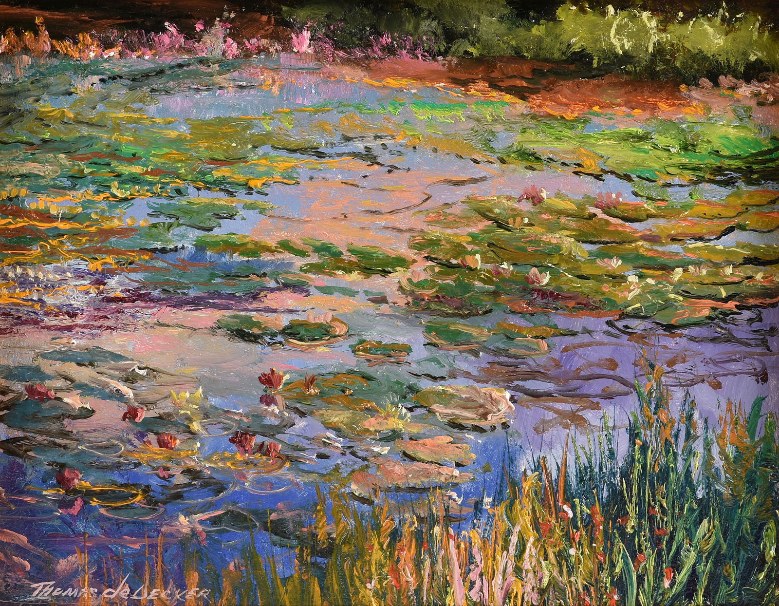 THOMAS DEDECKER (American b. 1951) A PAINTING, "Pond Flowers," 2023, (1 of 11)
