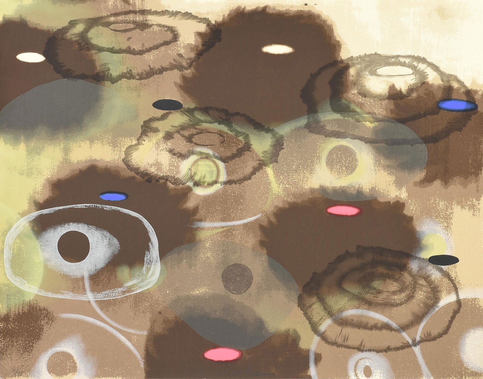 ROSS BLECKNER (American b. 1949) A PRINT, "Just Because," SIGNED, 1997, (1 of 11)