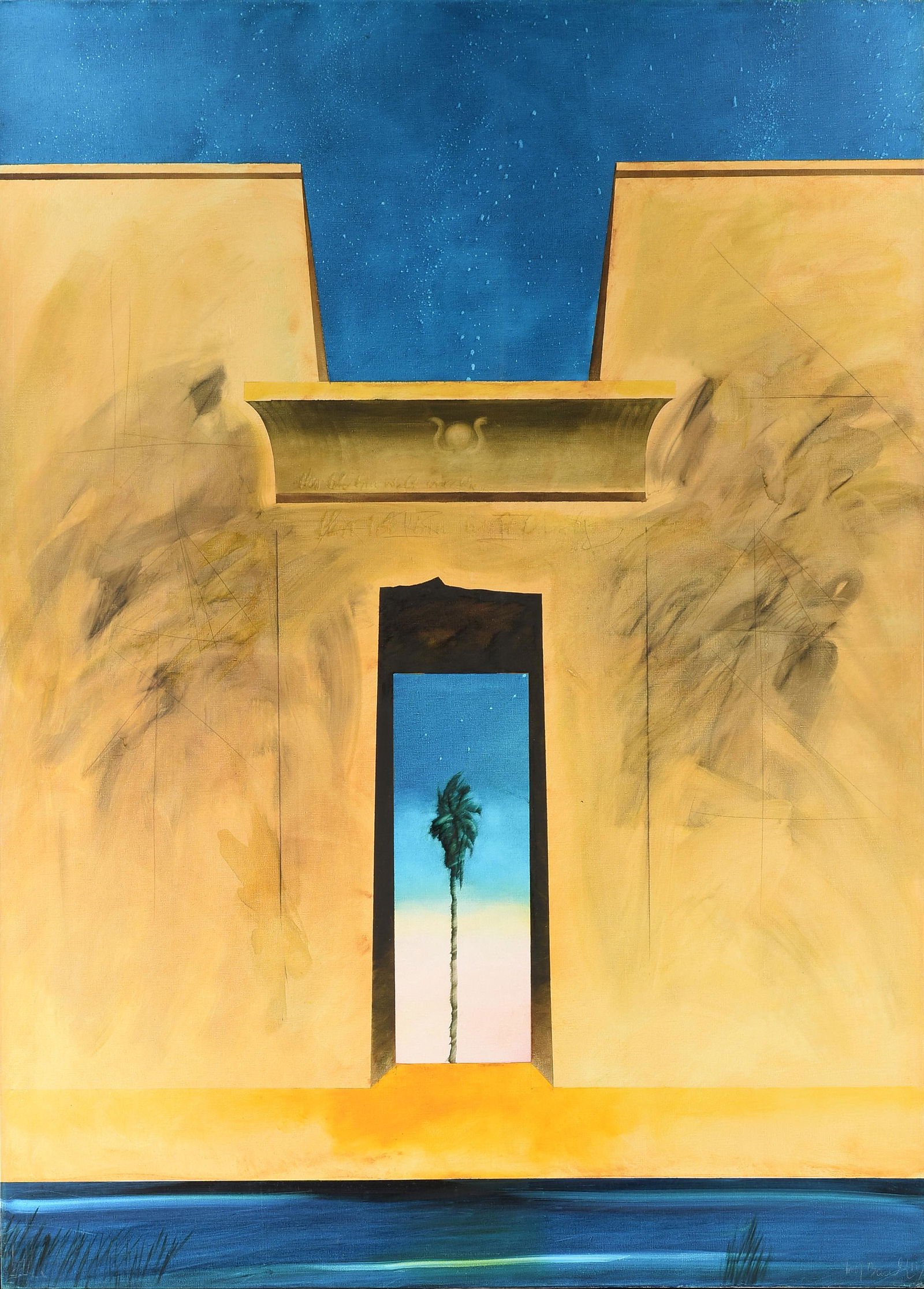 WULF BARSCH (German/American b. 1943) A PAINTING, "Edfu," 1993, (1 of 18)