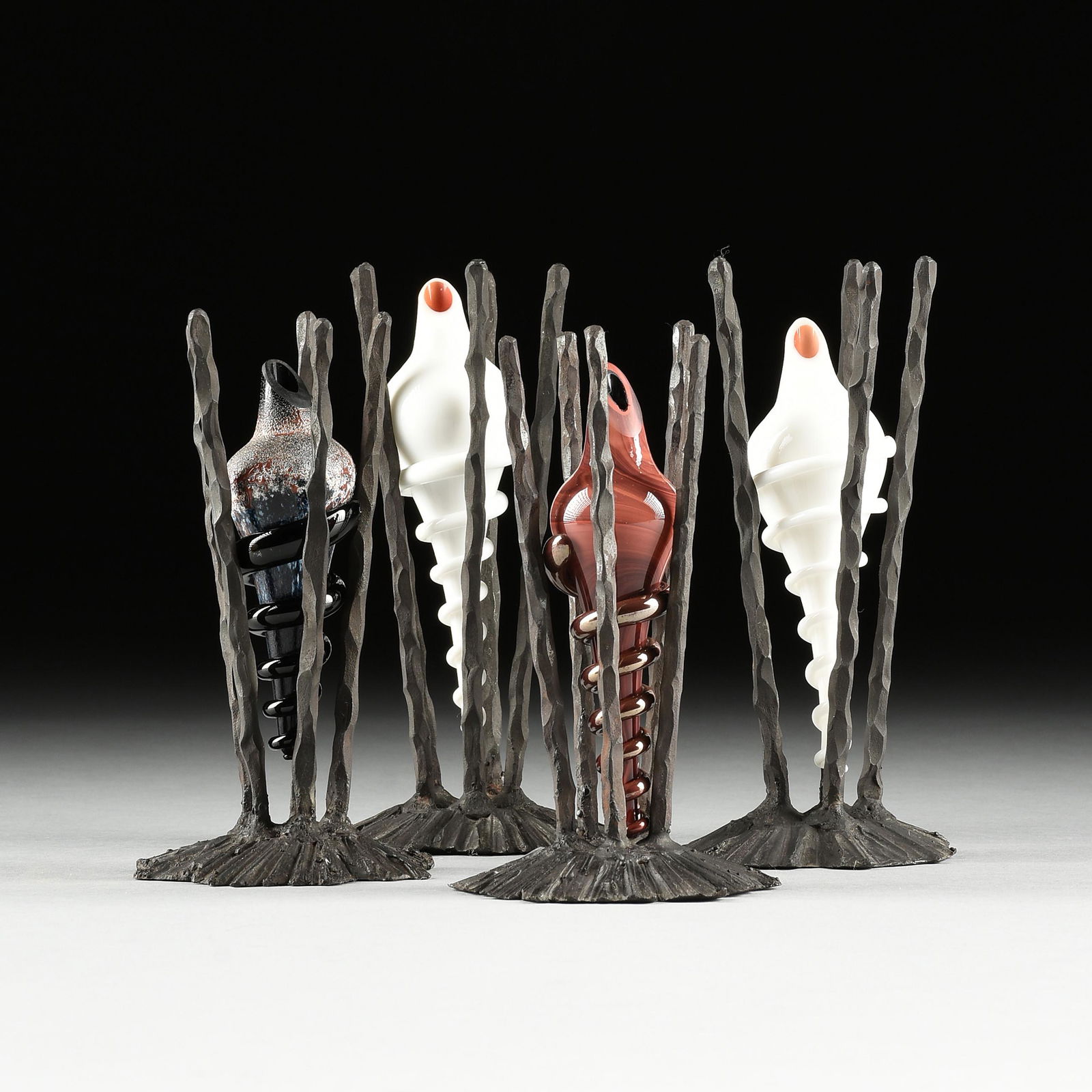 STEVEN TOBIN (American b. 1957), FOUR SCULPTURES, "Cocoon," 20TH CENTURY, (1 of 10)