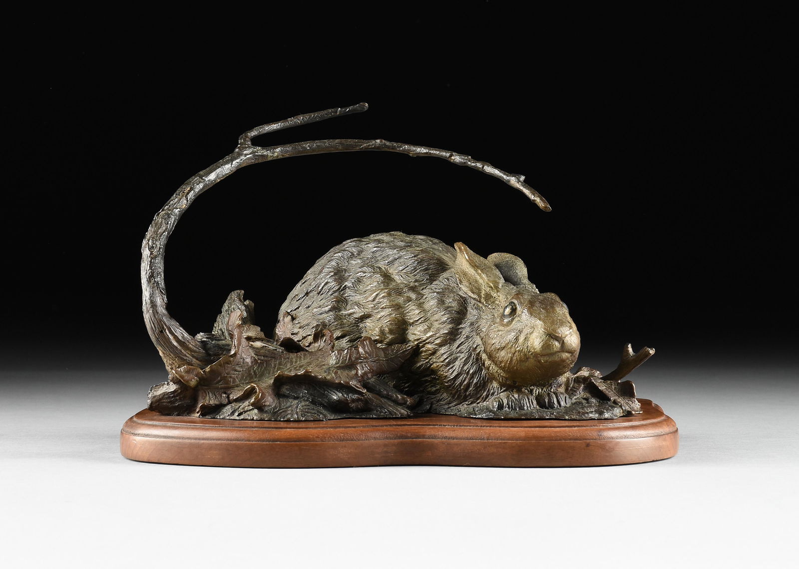 BILL MCGLAUN (American/Texas 1949-2015) A BRONZE SCULPTURE, "Cottontail," SIGNED, (1 of 10)