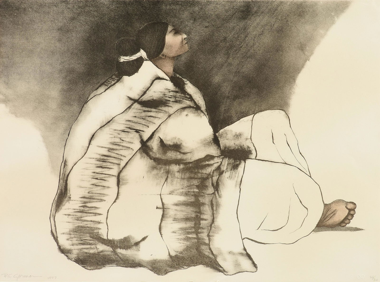 R.C. GORMAN (American 1931-2005) A PRINT, "Night State II" 1977, (1 of 14)