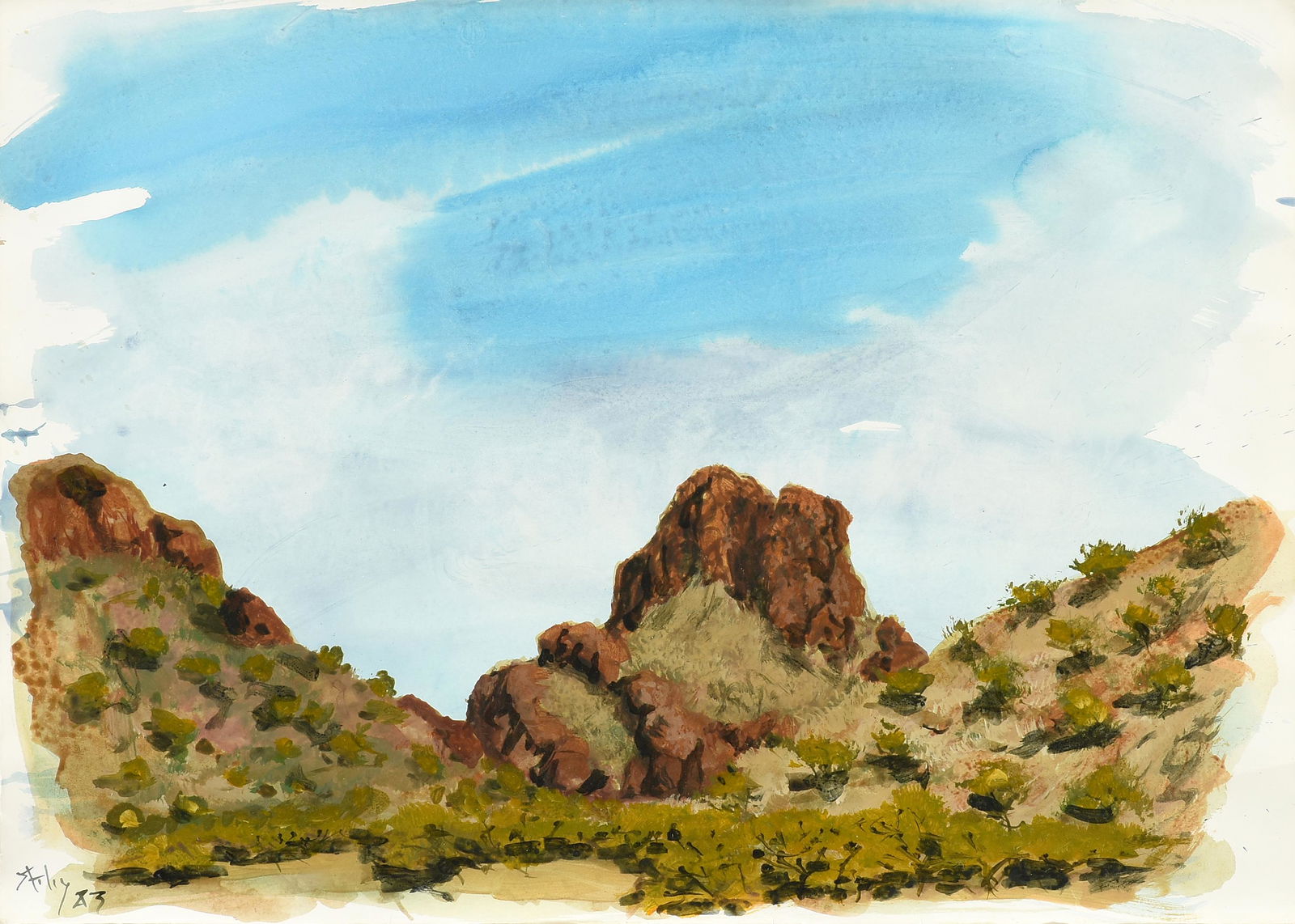 EARL STALEY (American/Texas b. 1938) A PAINTING, "Big Bend," 1983, (1 of 13)
